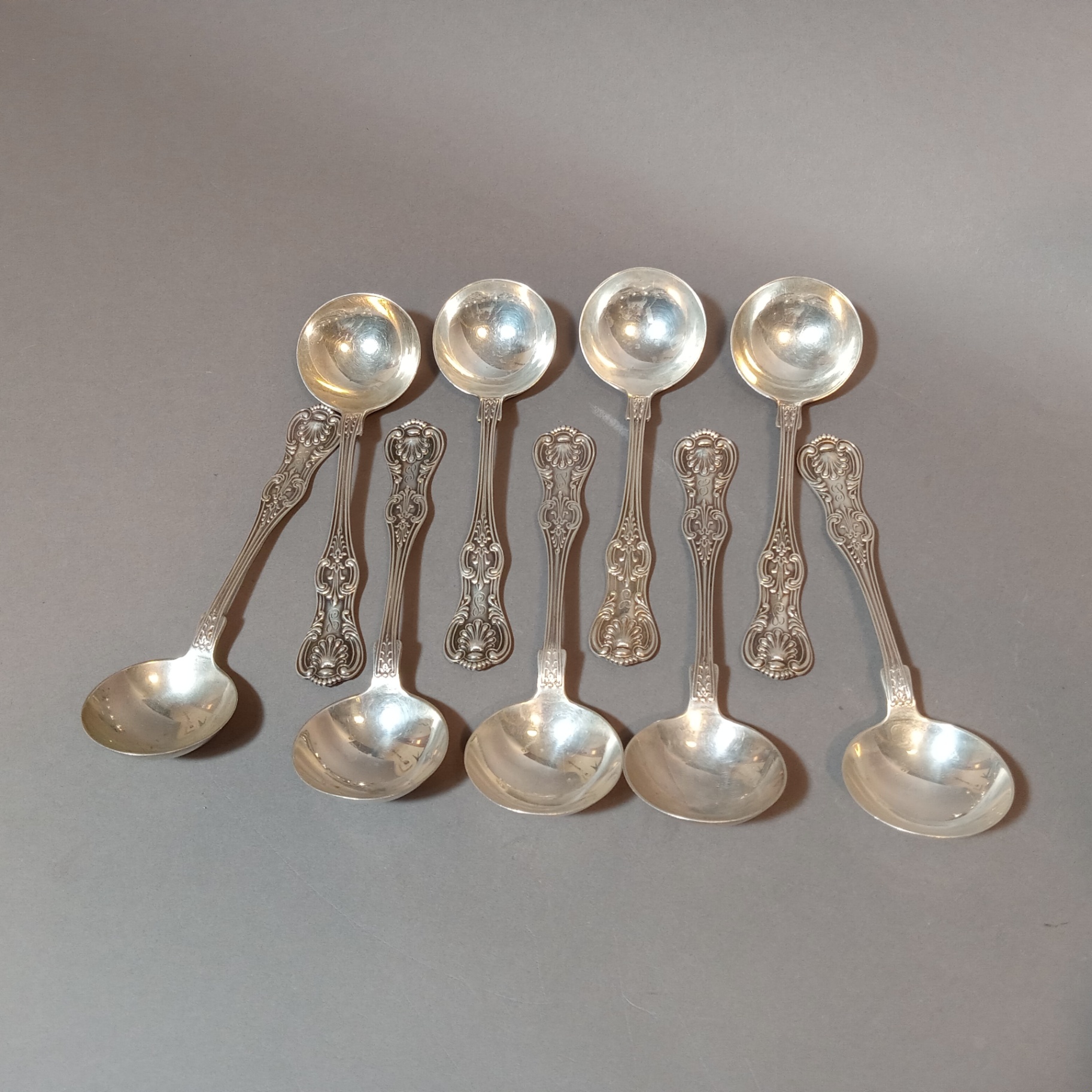 Antique Dominick & Haff Sterling Soup Spoons Set/9 - image 1 of 8