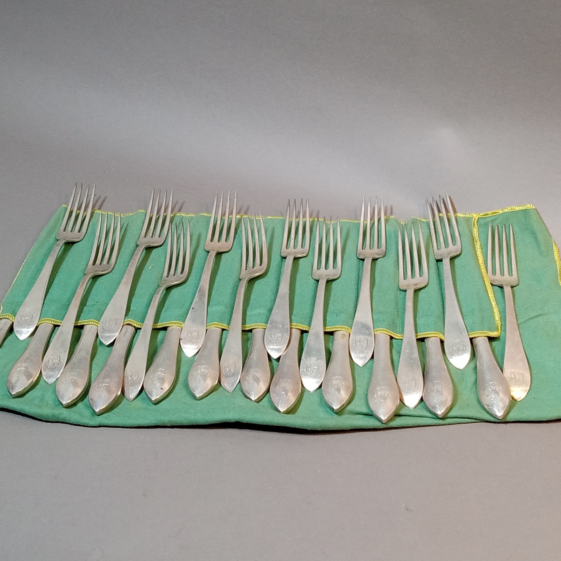 Sterling Dominick & Haff Flatware - Set/12 Dinner Forks + Reed & Barton Knives - image 2 of 7