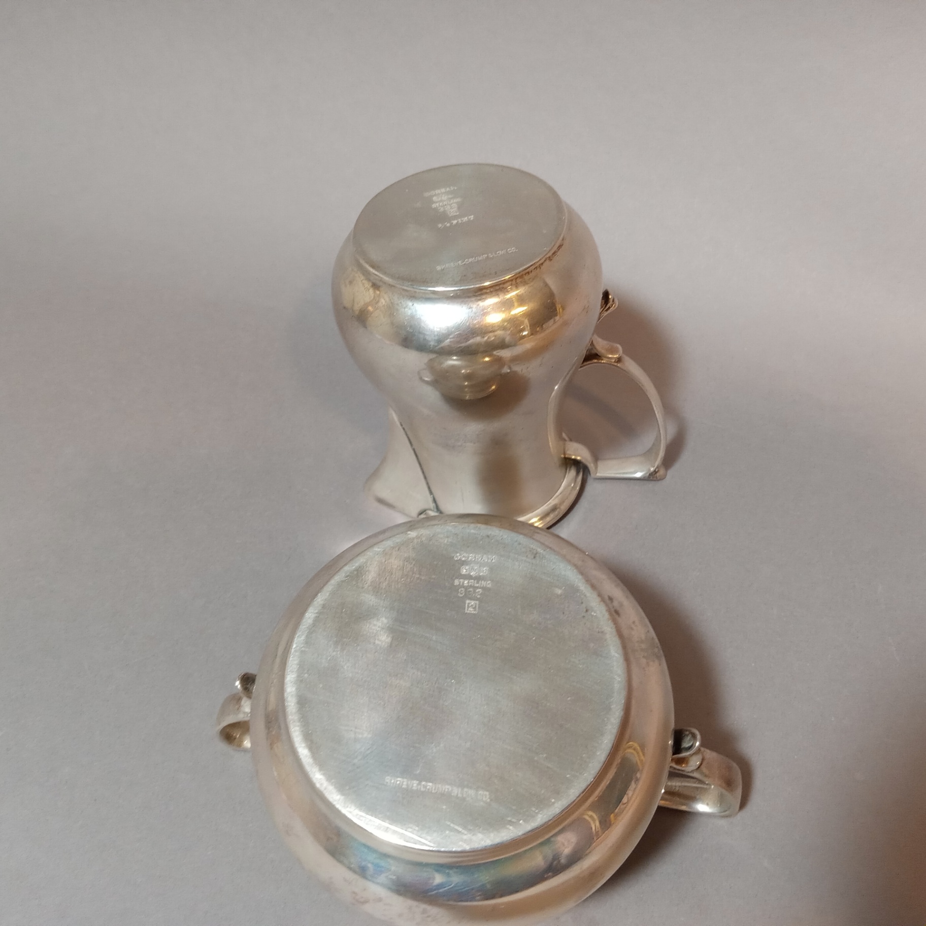 Gorham Sterling Hollowware Creamer & Sugar Bowl - image 7 of 12