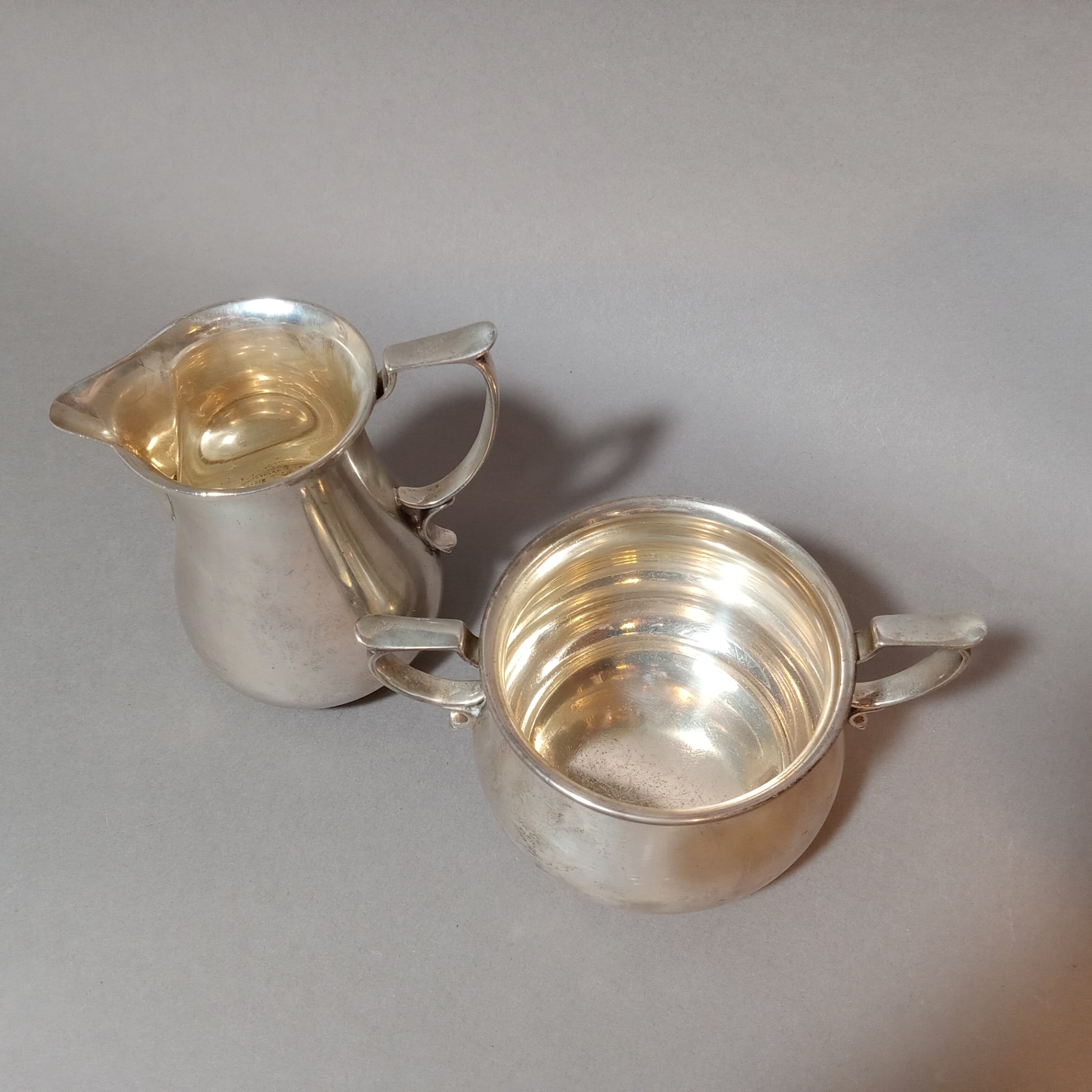 Gorham Sterling Hollowware Creamer & Sugar Bowl - image 5 of 12