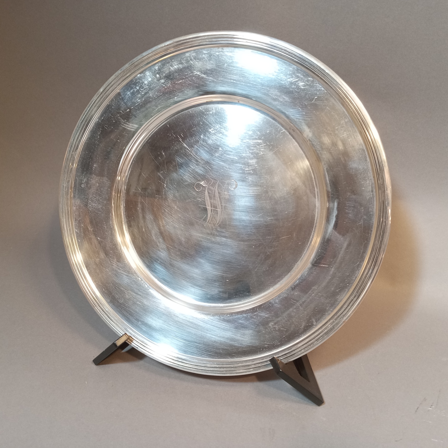 Sterling Silver Charger w/ W Monogram - image 1 of 5