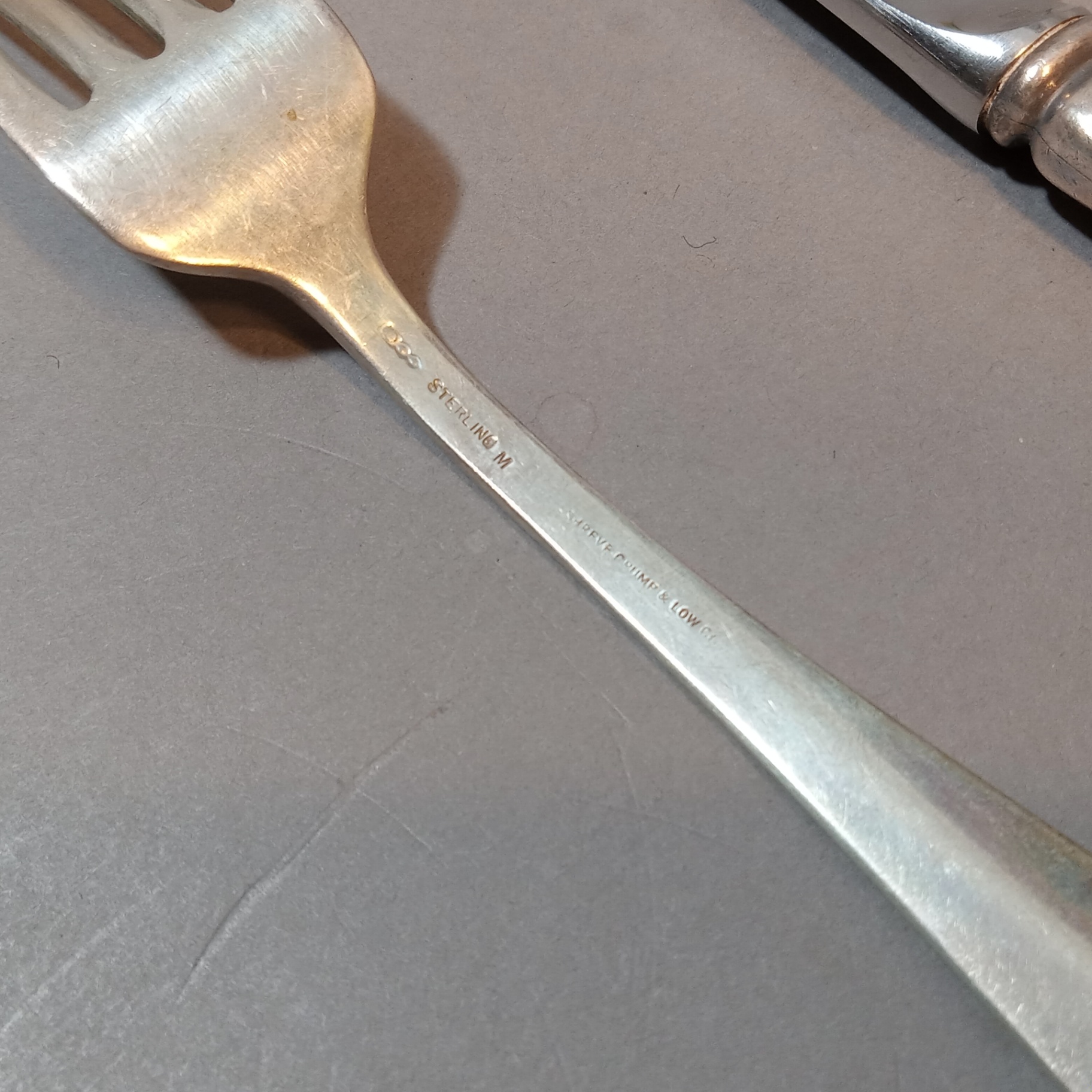 Sterling Dominick & Haff Flatware - Set/12 Luncheon Forks + Reed & Barton Knives - image 5 of 9