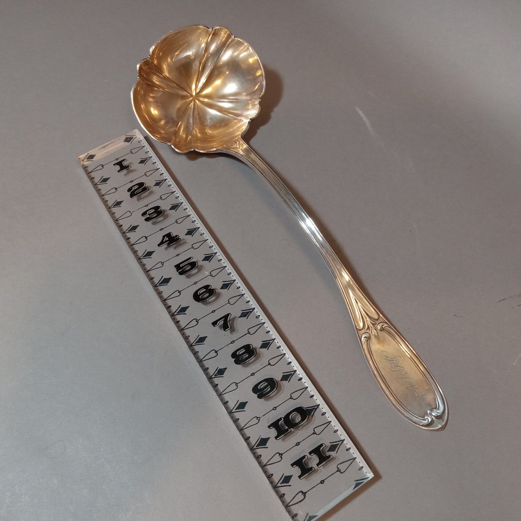 Antique S.D. Brower Punch Bowl Ladle - image 4 of 8