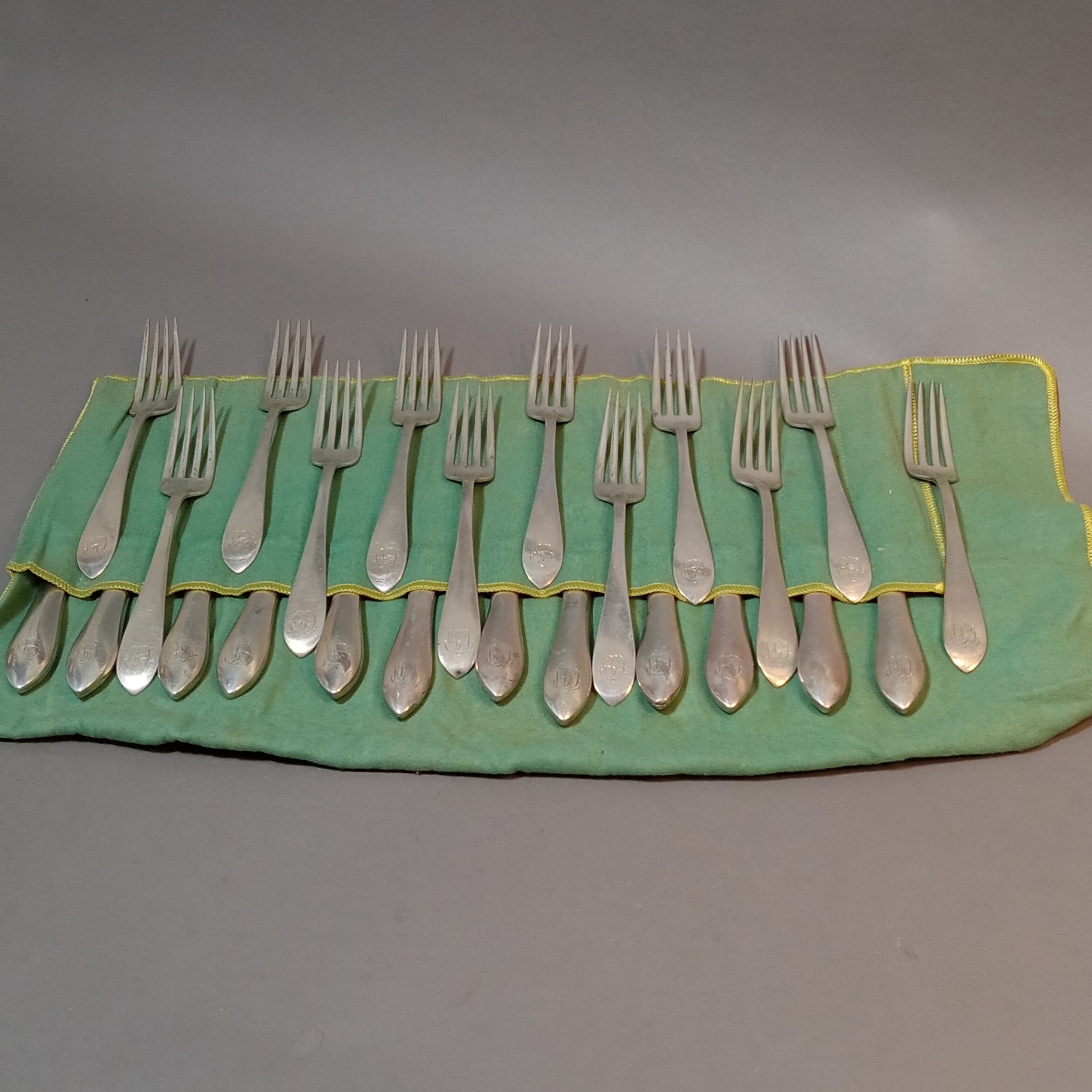 Sterling Dominick & Haff Flatware - Set/12 Luncheon Forks + Reed & Barton Knives - image 2 of 9