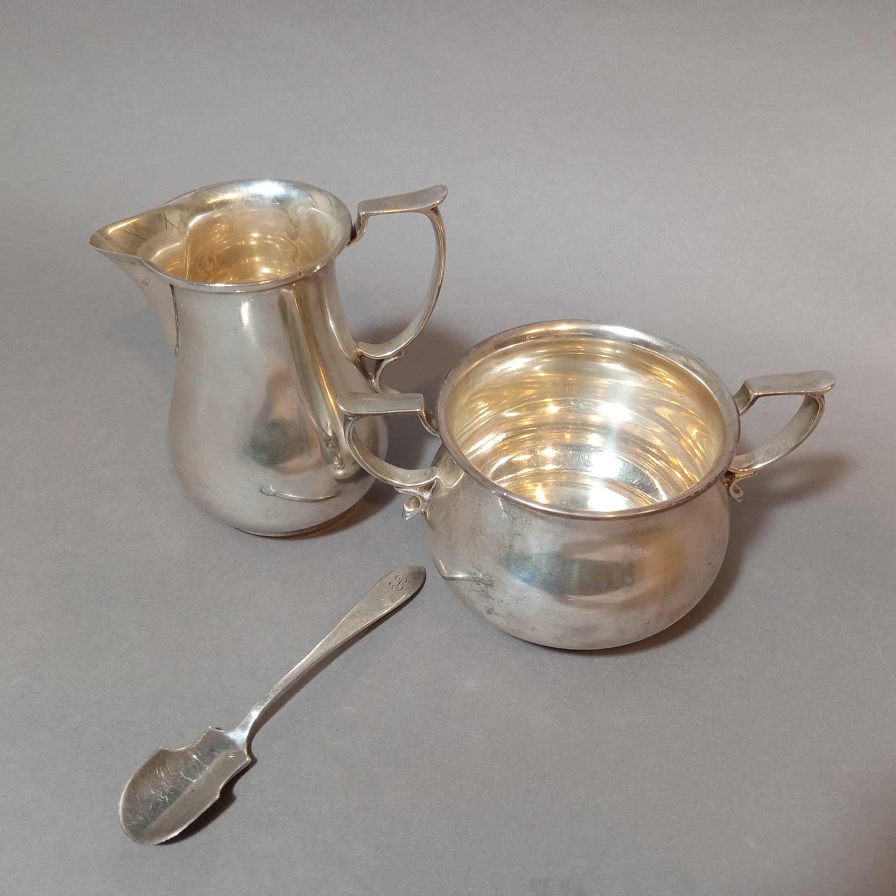 Gorham Sterling Hollowware Creamer & Sugar Bowl - image 1 of 12