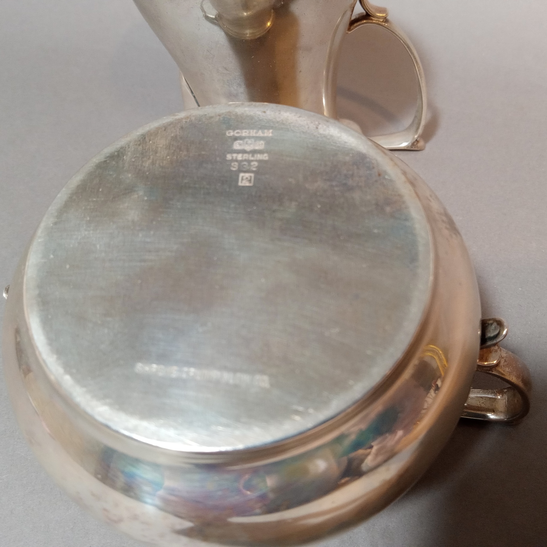 Gorham Sterling Hollowware Creamer & Sugar Bowl - image 8 of 12