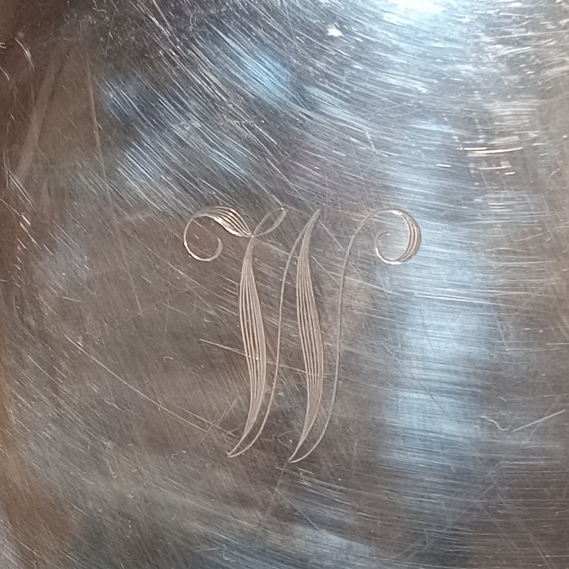Sterling Silver Charger w/ W Monogram - image 3 of 5