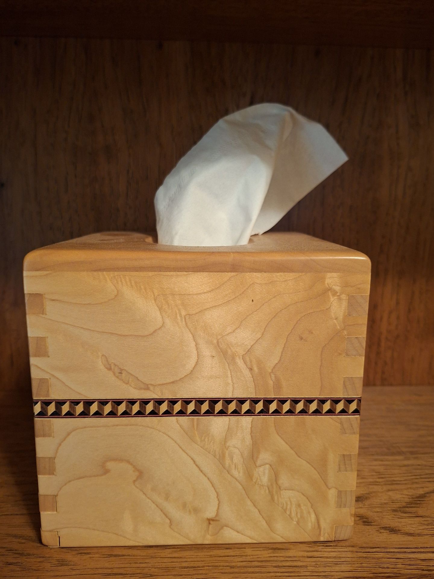 Wooden Tissue Box Cover, Handmade Carved! Exquisitely Done - image 6 of 7