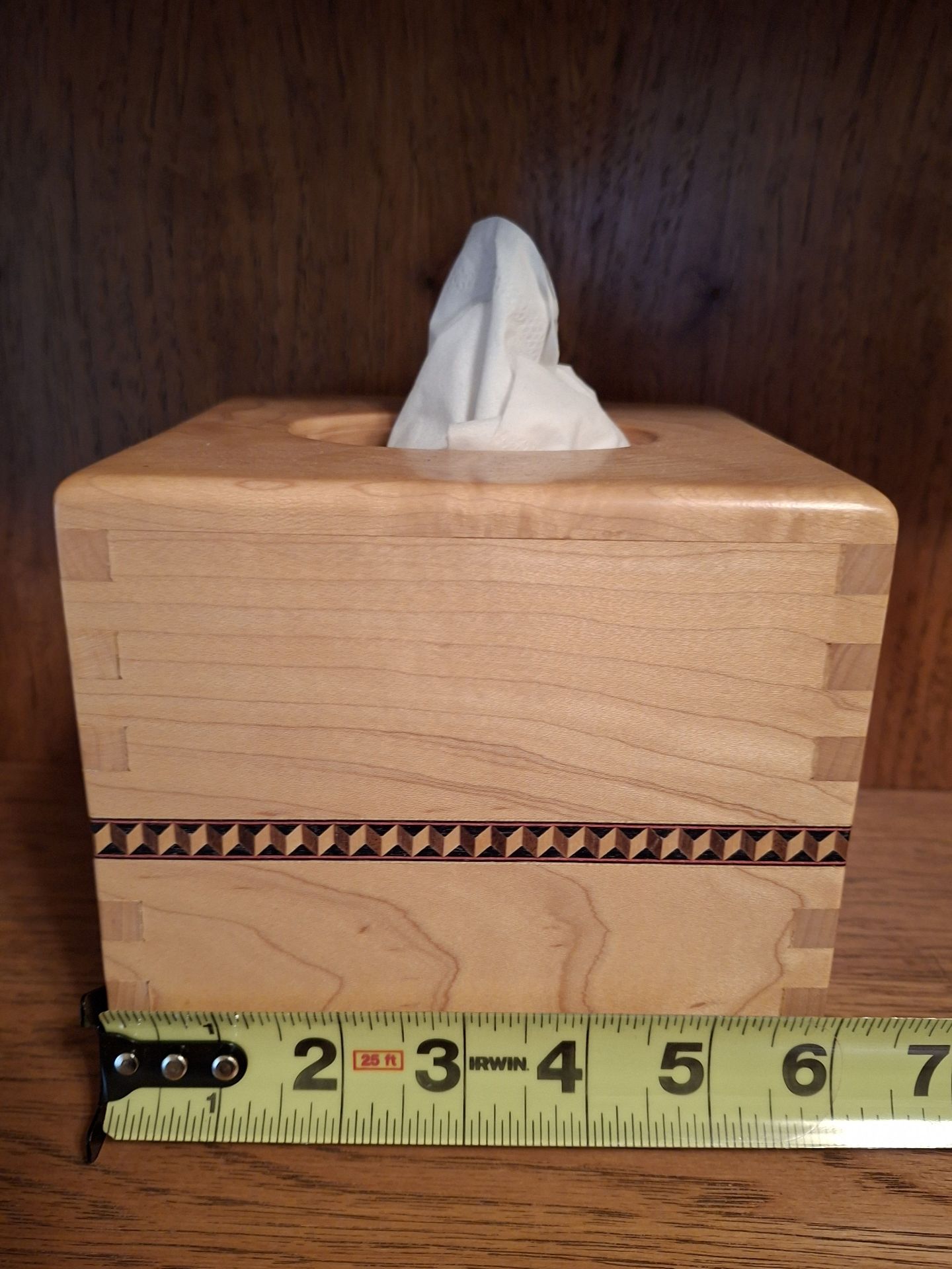 Wooden Tissue Box Cover, Handmade Carved! Exquisitely Done - image 1 of 7