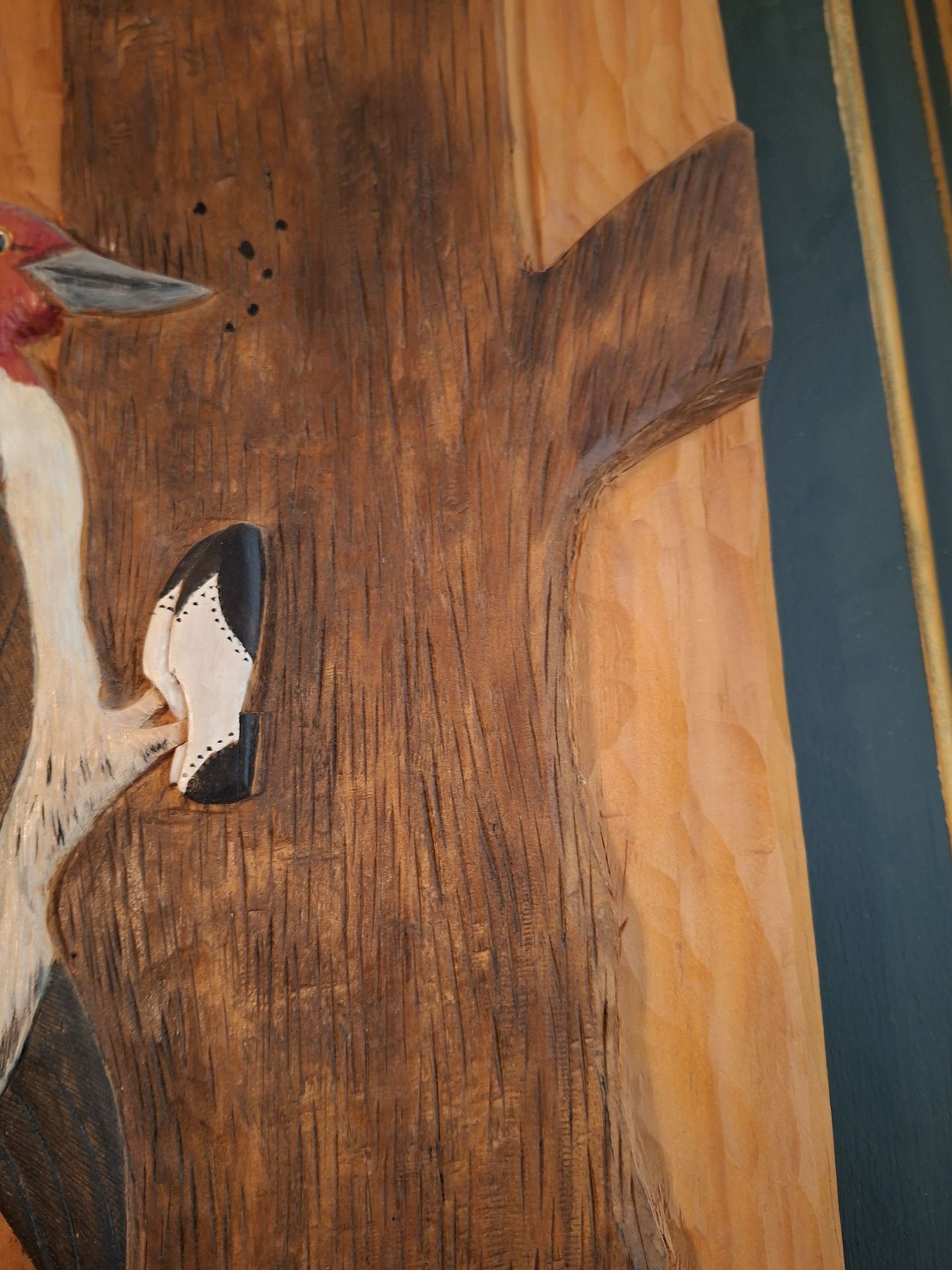 Hand-Carved Woodpecker Wall Plaque - image 3 of 6