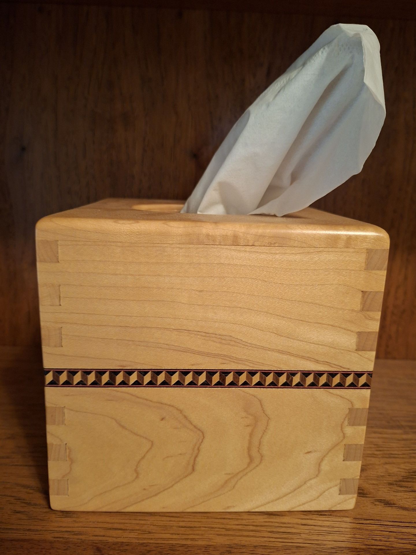 Wooden Tissue Box Cover, Handmade Carved! Exquisitely Done - image 5 of 7