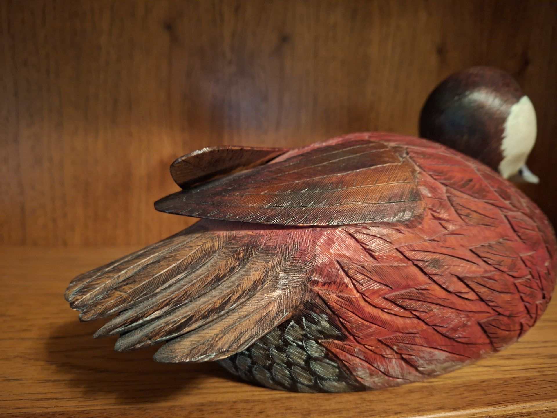 Hand-Carved Wooden Duck Decoy, 12" - image 4 of 6