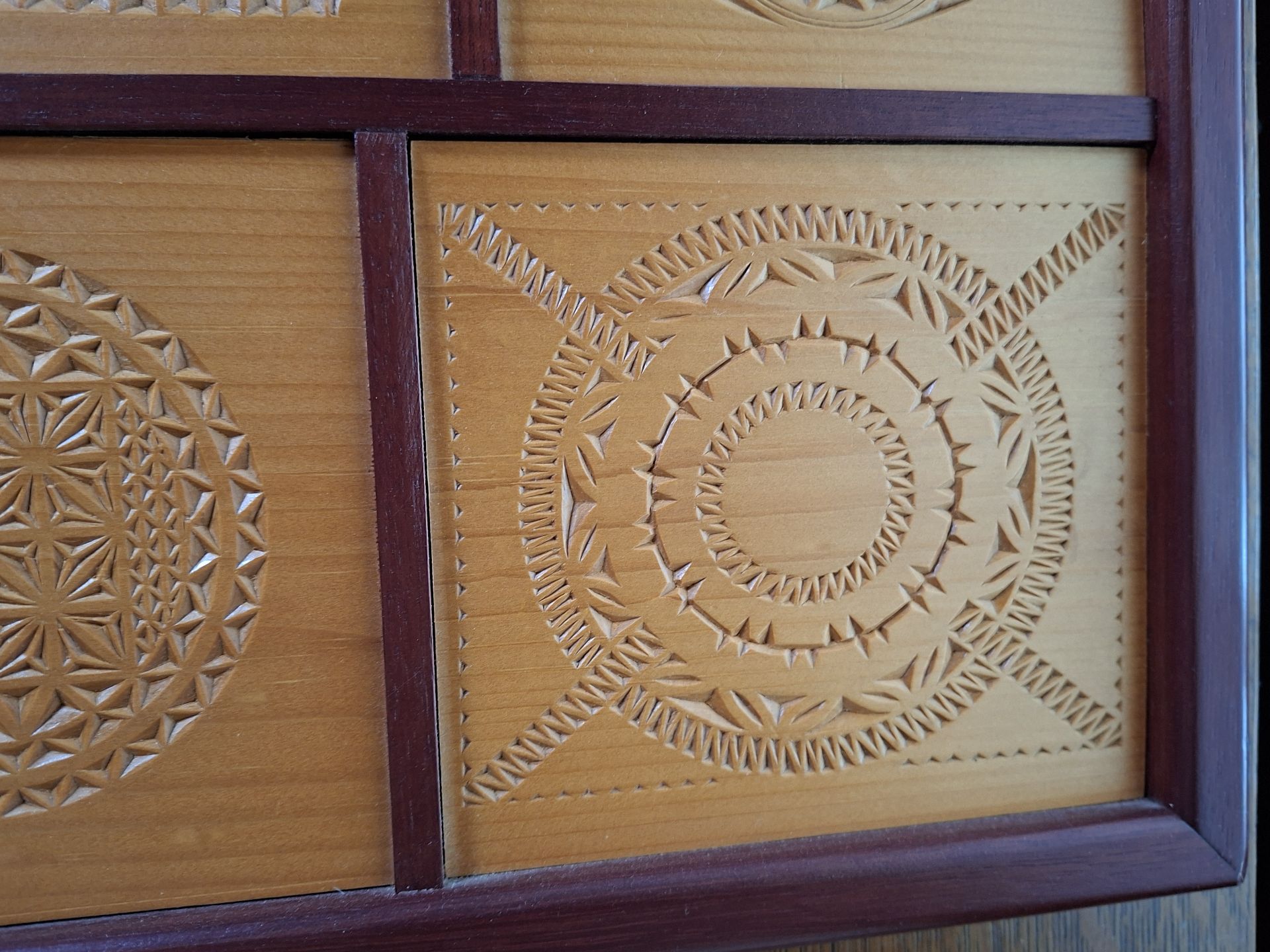 Framed Wood Carving Wall Art Panel - image 4 of 5