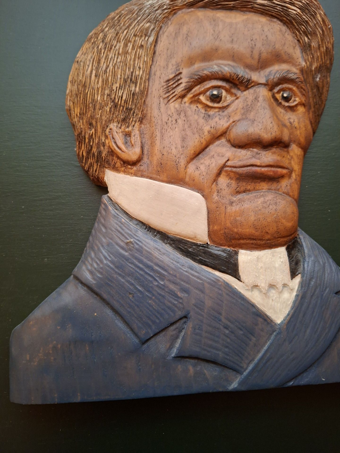 Hand-Carved Wooden Frederick Douglass Portrait Plaque - image 3 of 7