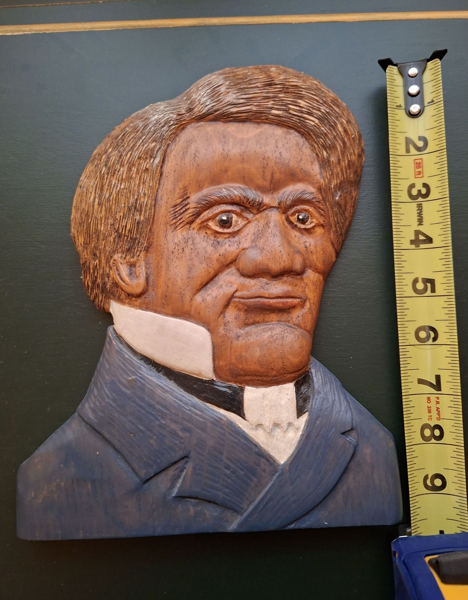 Hand-Carved Wooden Frederick Douglass Portrait Plaque - image 7 of 7