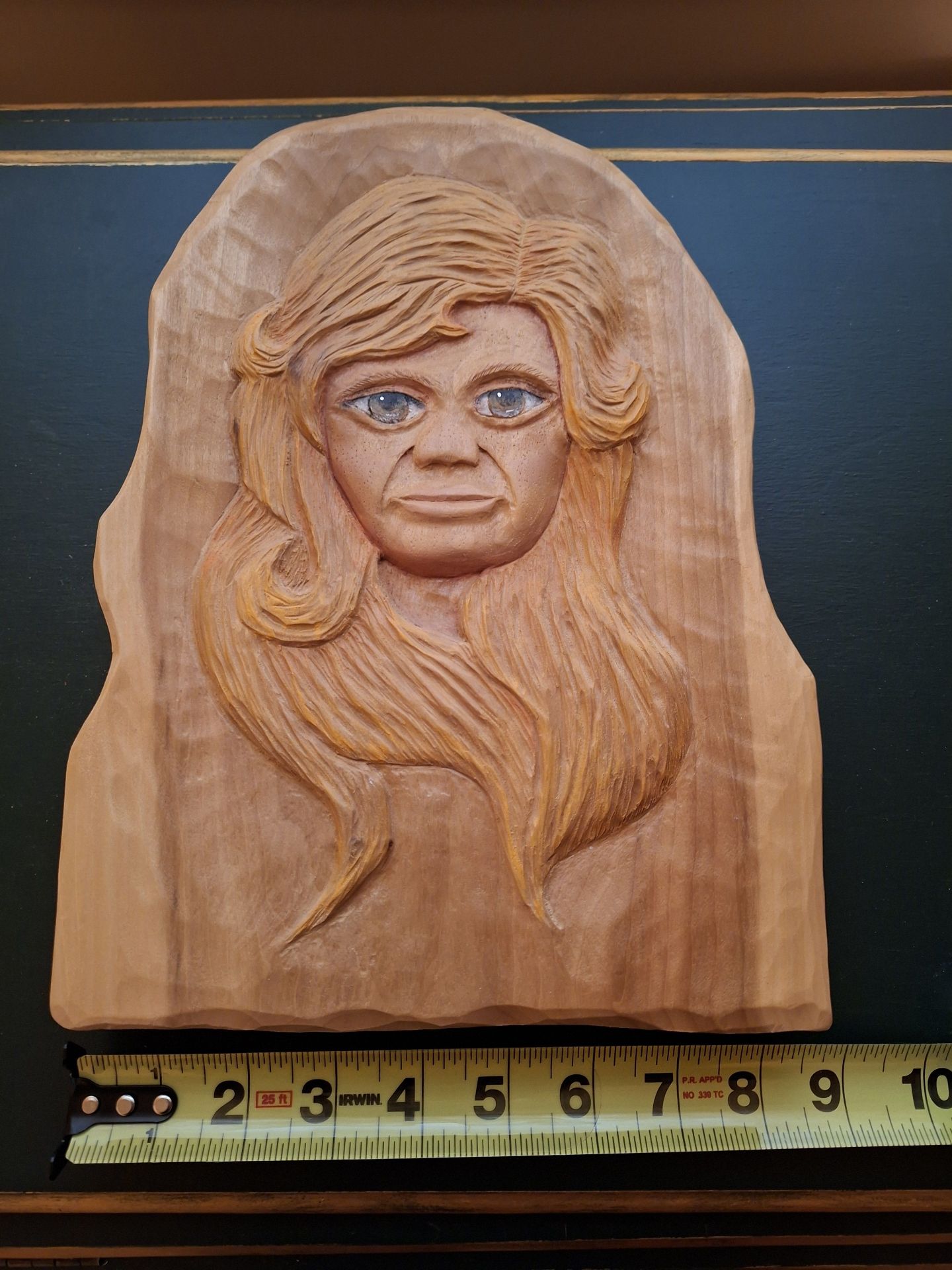 Stunning Detailed Hand-Carved Wooden Portrait Wall Plaque by Jerry Kowalski - image 6 of 7