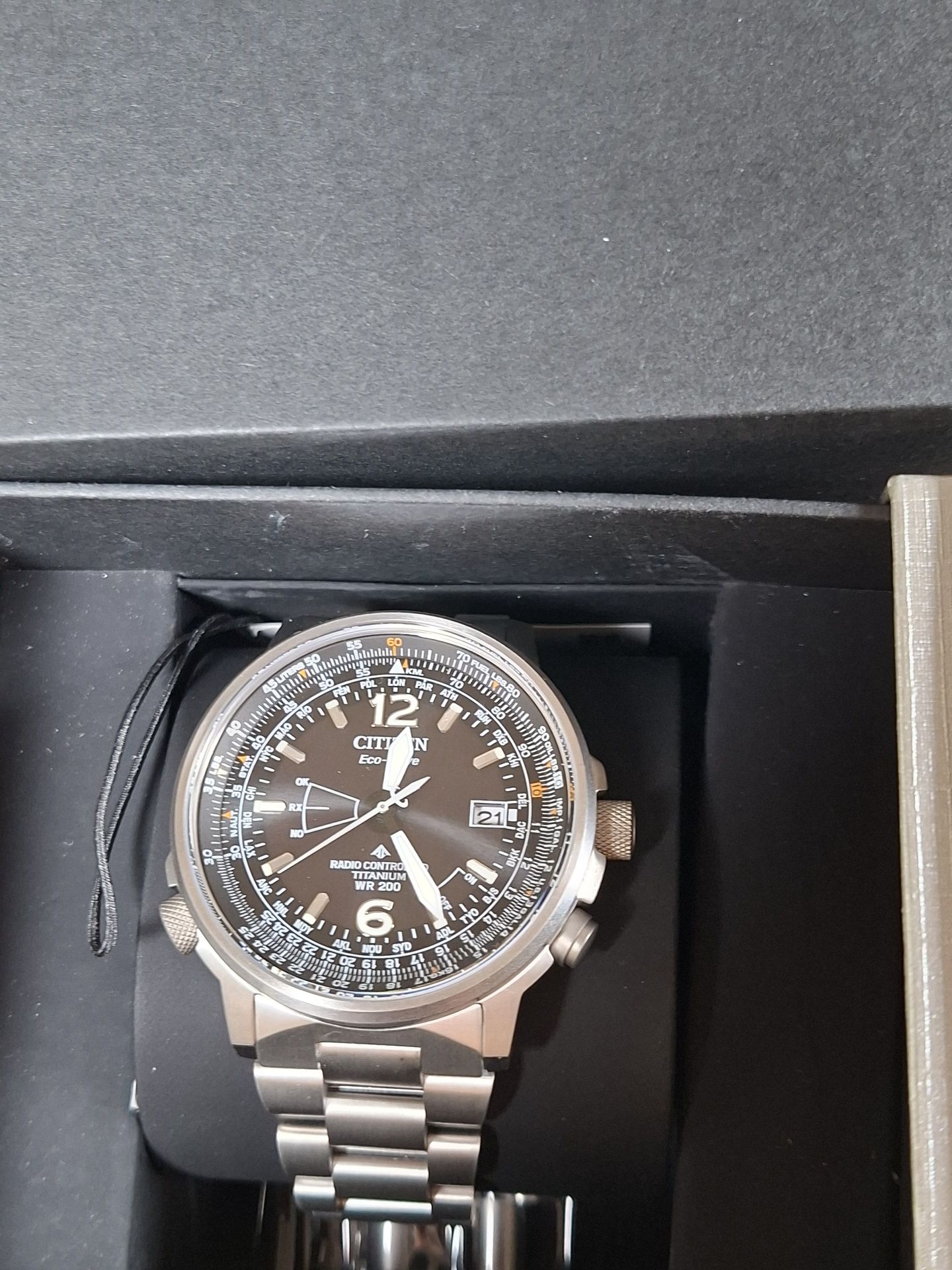 Citizen Eco-Drive Radio Controlled Titanium Wristwatch with Box - image 3 of 9