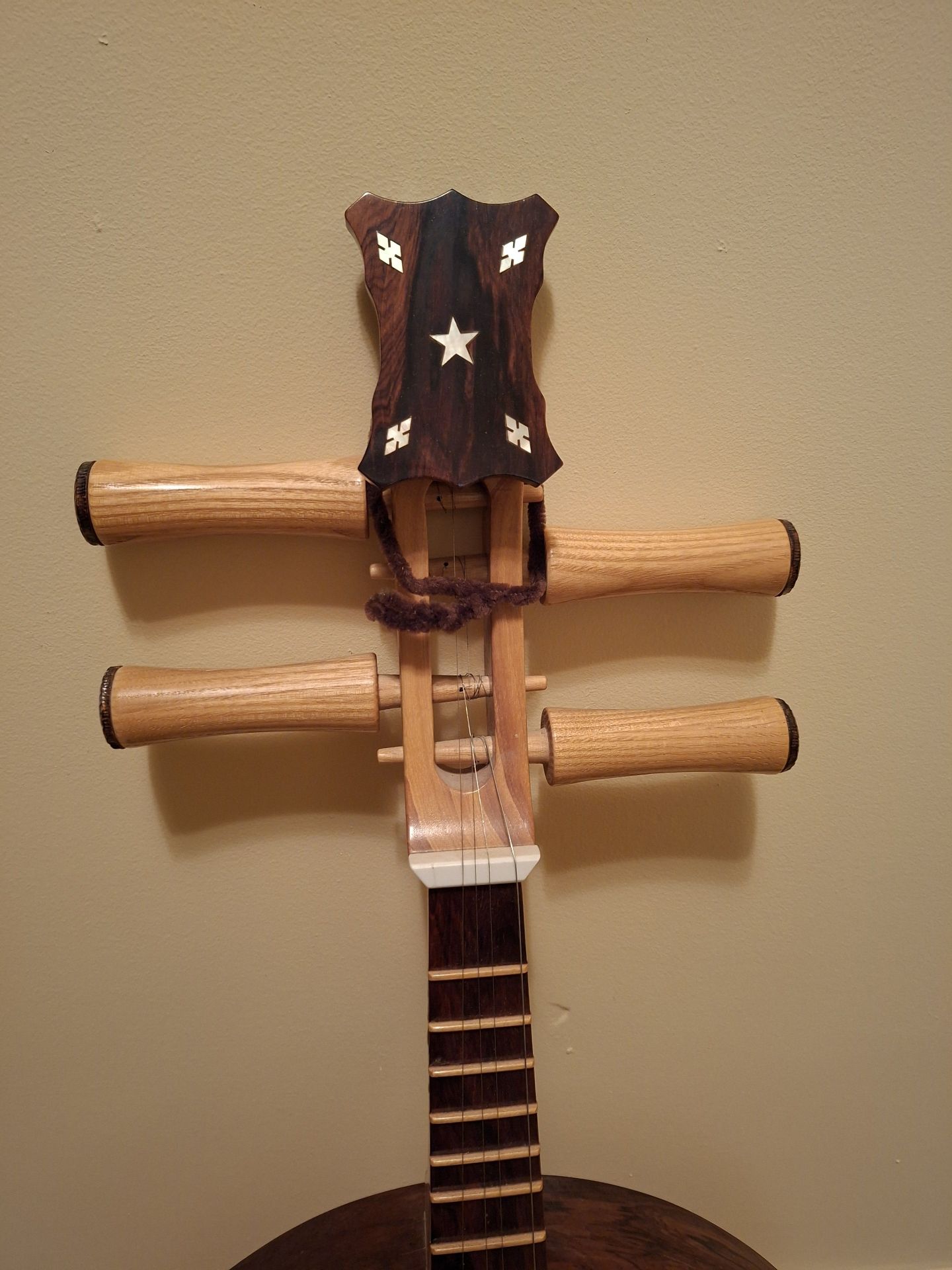 Wooden Round-Body String Instrument, Chinese Zhong RUAN, Handmade, Stunning! - image 3 of 8