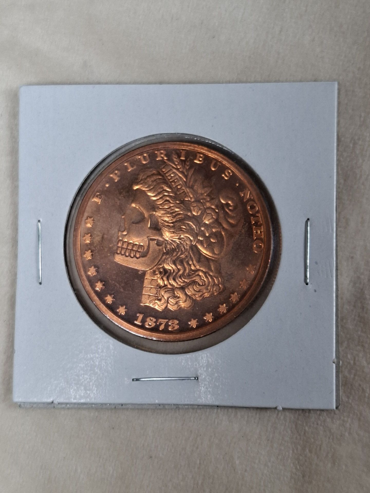 1 OZ Copper Round, "E Pluribus Notho" Morgue Anne - image 1 of 4