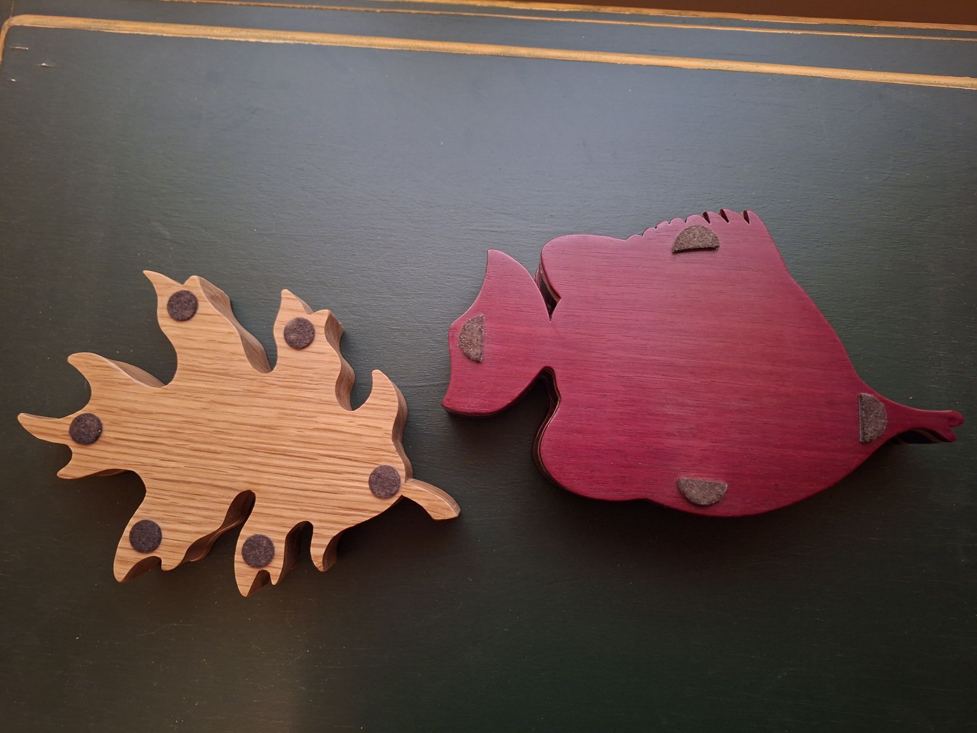 Wooden Fish and Leaf Decorative Boxes, Handmade By Local Master Carver - image 6 of 6