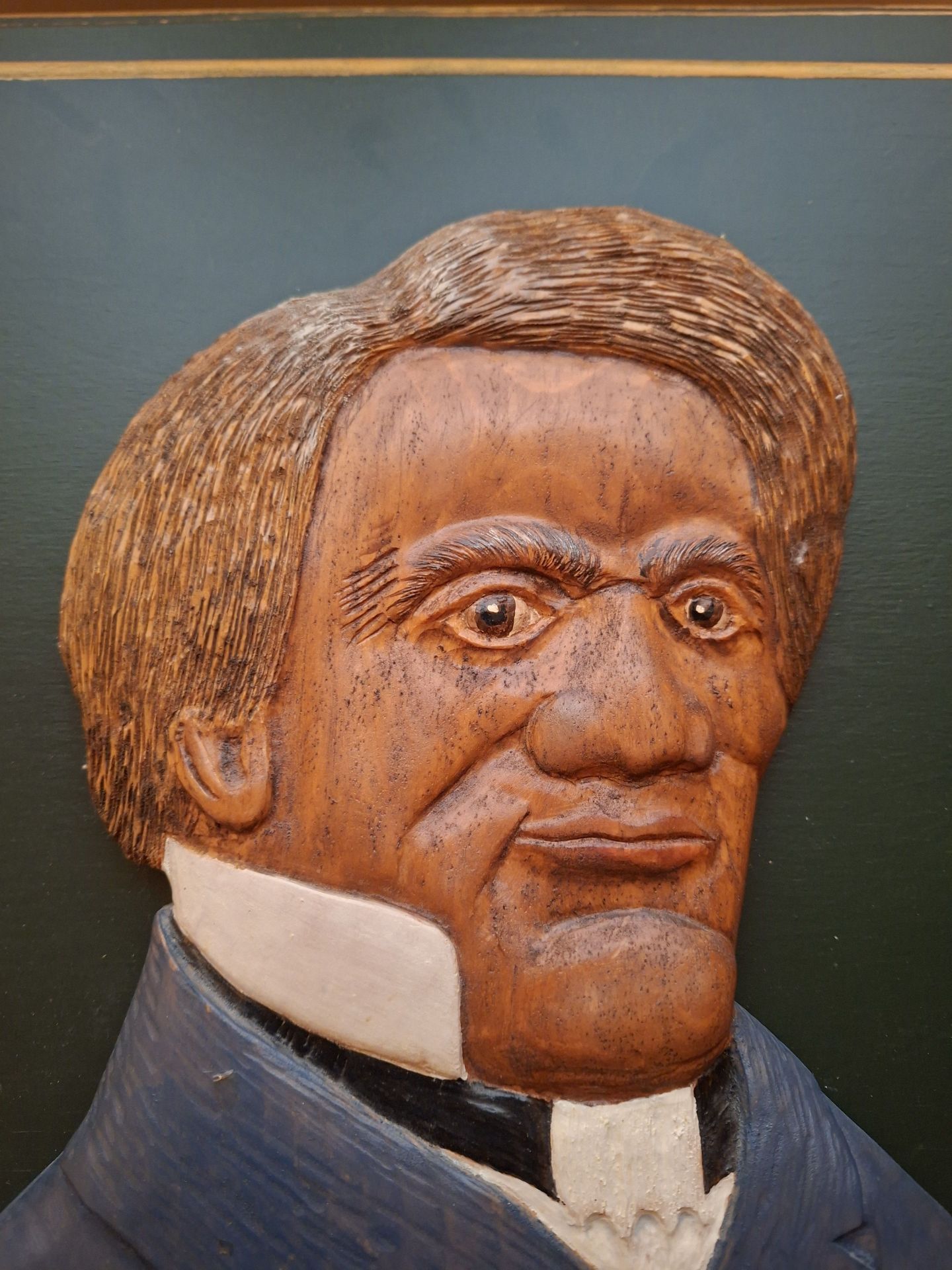 Hand-Carved Wooden Frederick Douglass Portrait Plaque - image 2 of 7