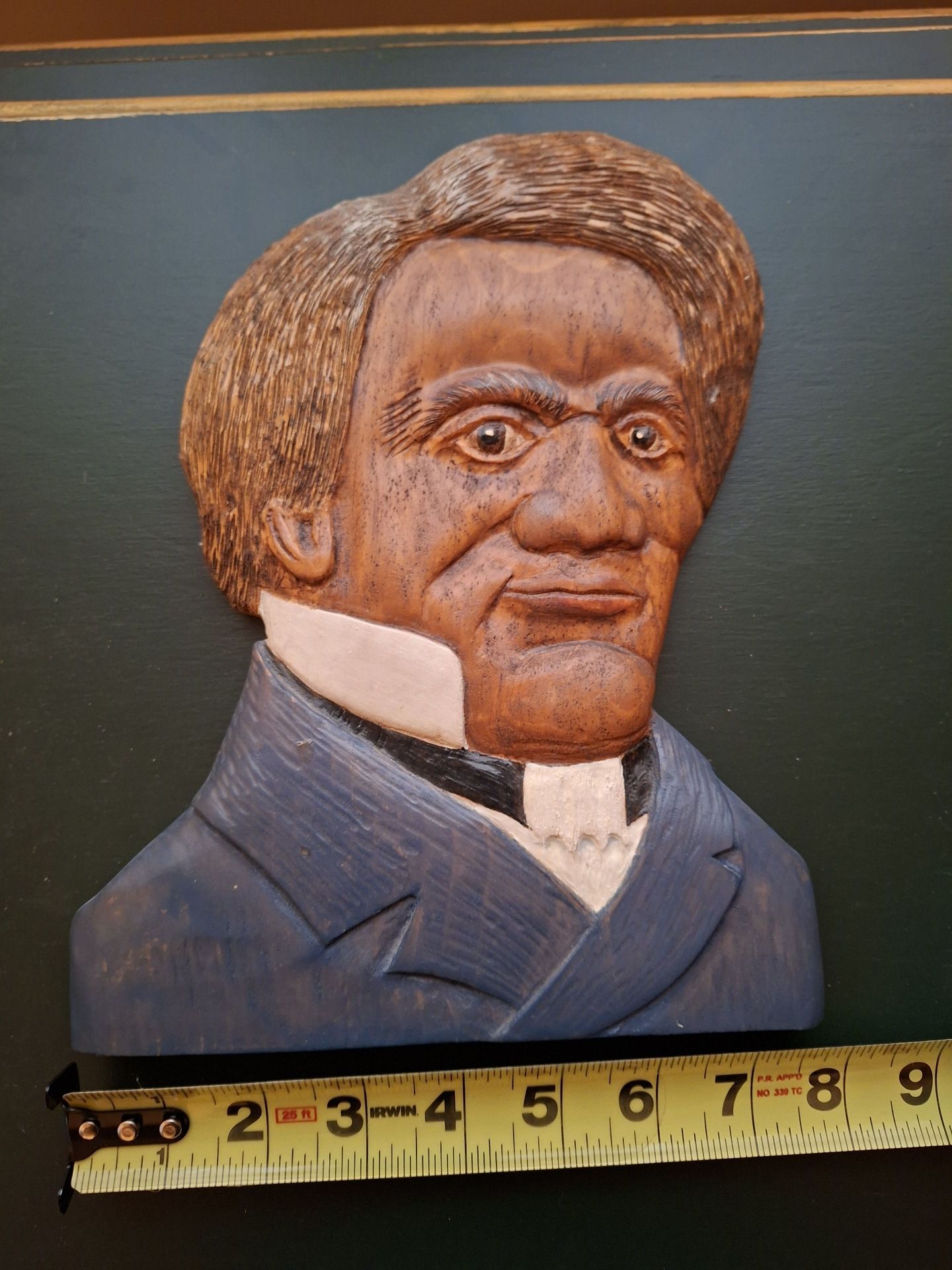 Hand-Carved Wooden Frederick Douglass Portrait Plaque - image 6 of 7
