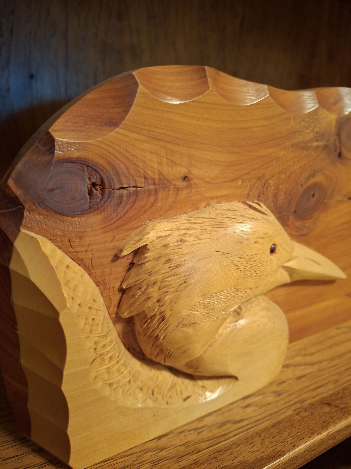 Hand-Carved Wooden Bird Clock - image 6 of 6