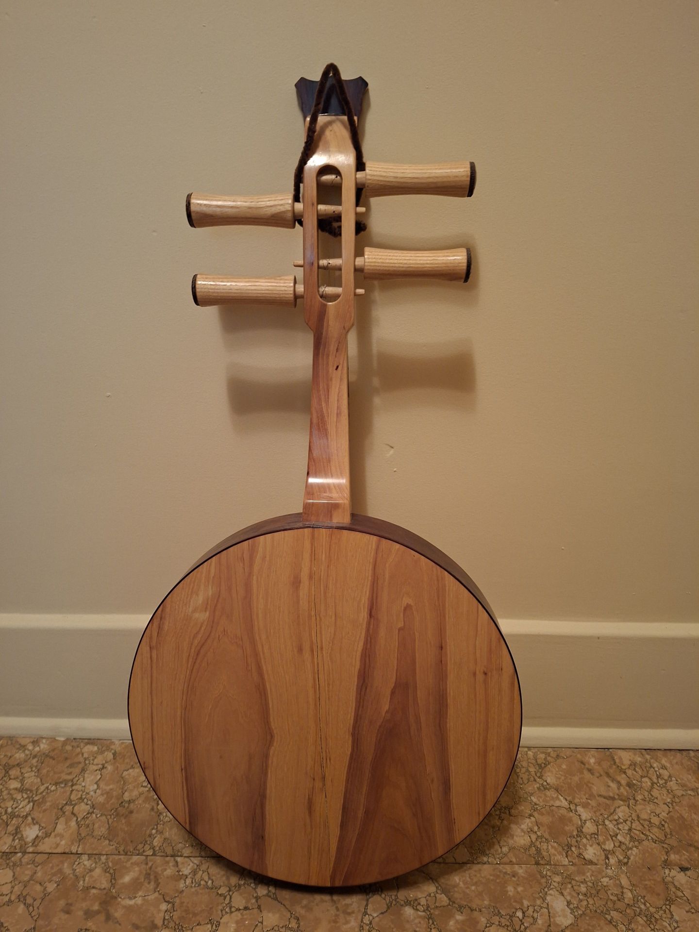 Wooden Round-Body String Instrument, Chinese Zhong RUAN, Handmade, Stunning! - image 4 of 8