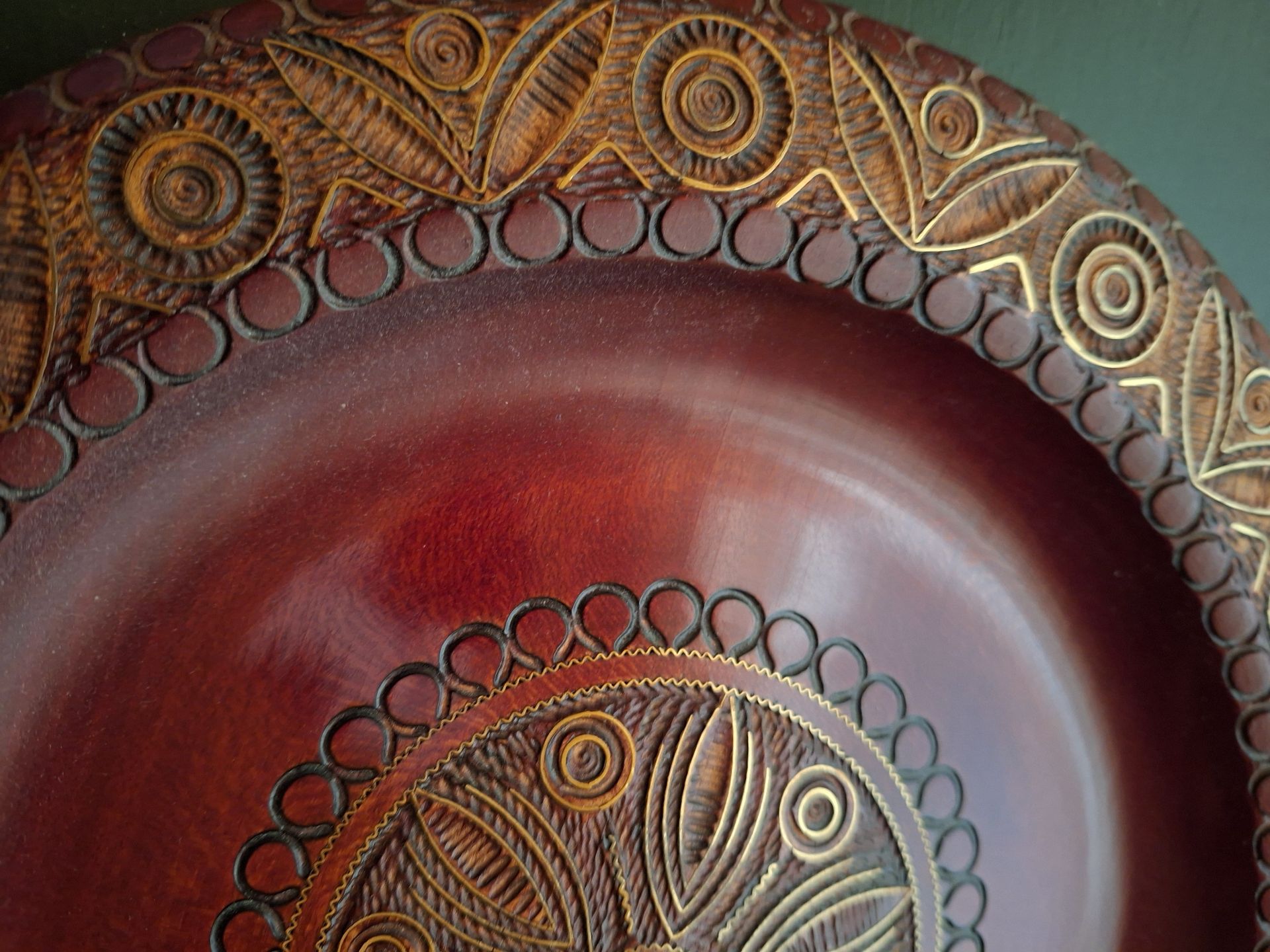 Polish Carved Decorative Wooden Bowl, Exquisite Detail! - image 4 of 5