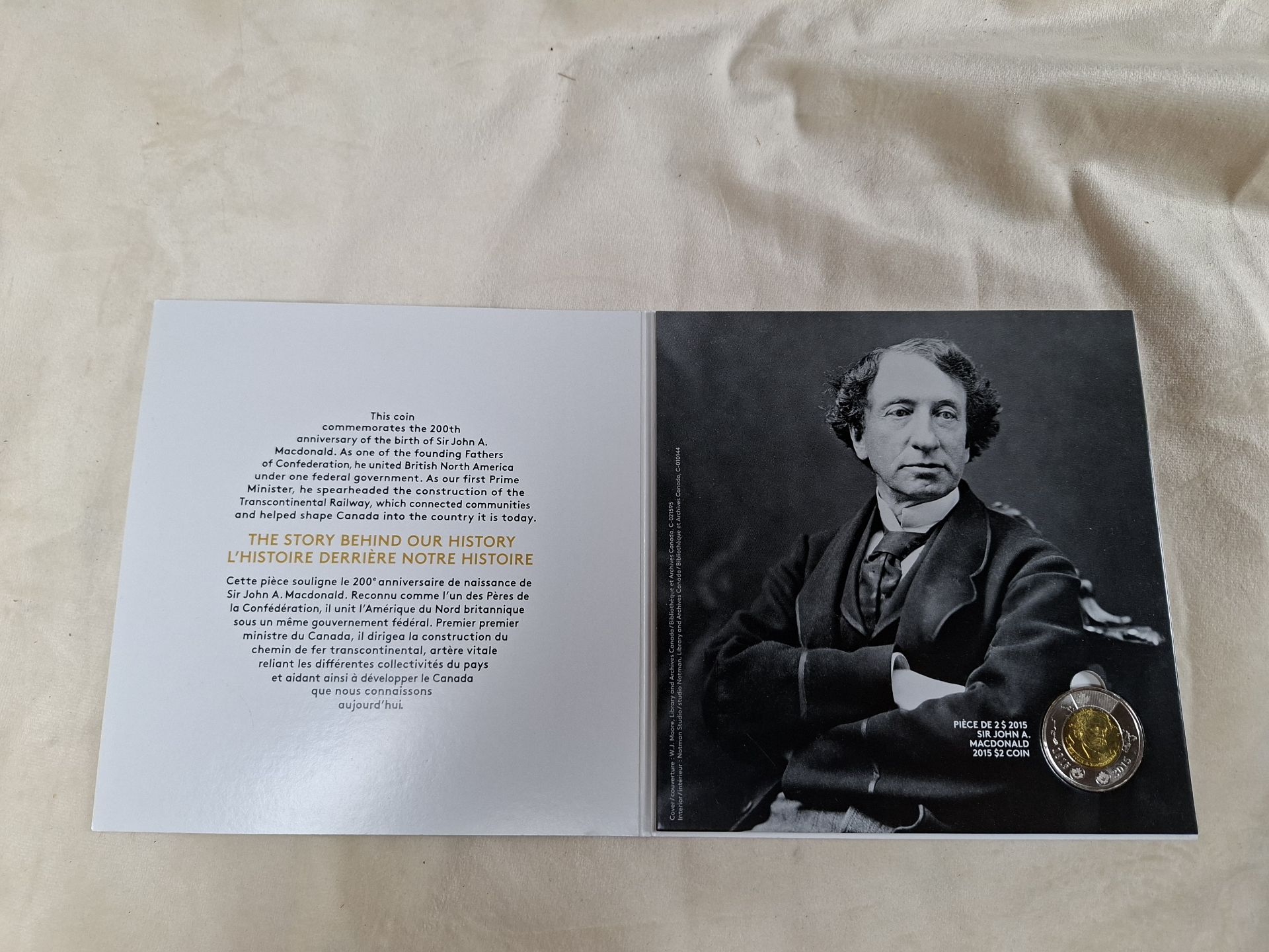 Royal Canadian Mint Sir John A. Macdonald 2015 $2 Coin Collection Card - image 1 of 5