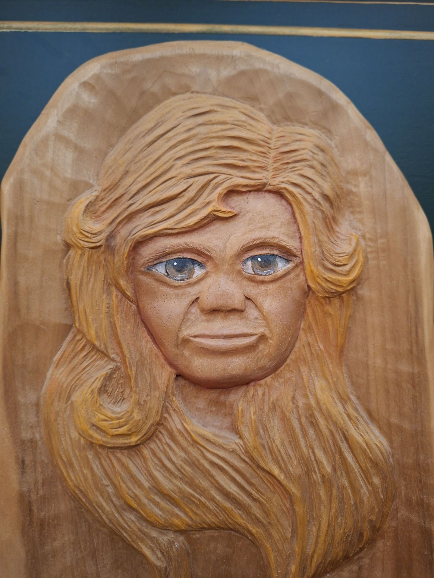 Stunning Detailed Hand-Carved Wooden Portrait Wall Plaque by Jerry Kowalski - image 2 of 7