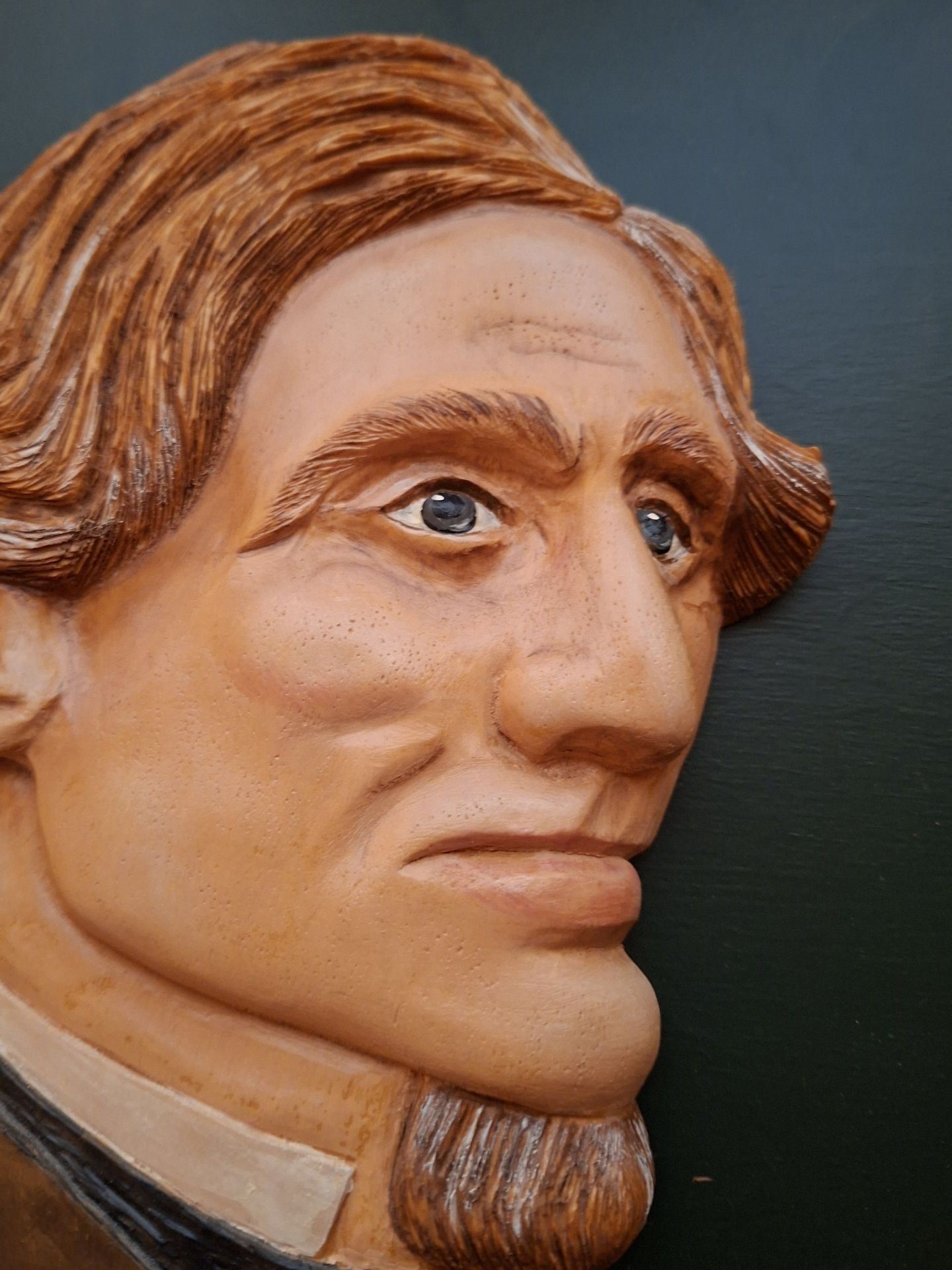 Hand-Carved Wooden Portrait Wall Plaque, Jefferson Davis - image 3 of 7