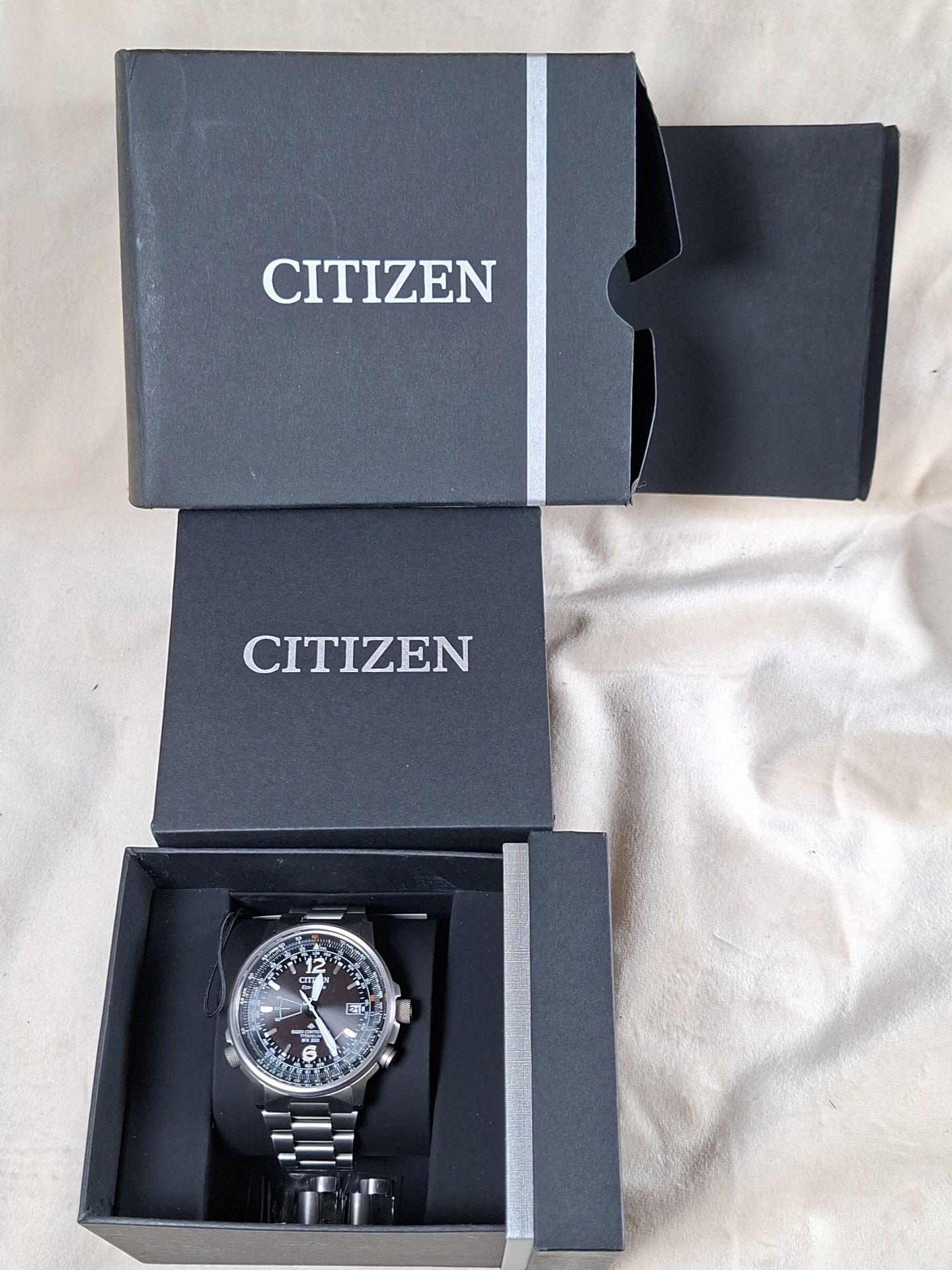 Citizen Eco-Drive Radio Controlled Titanium Wristwatch with Box - image 1 of 9