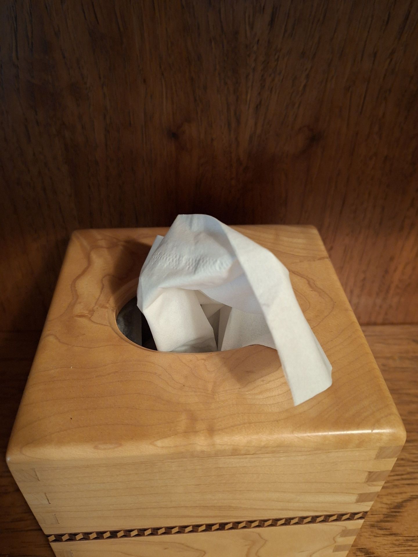 Wooden Tissue Box Cover, Handmade Carved! Exquisitely Done - image 4 of 7