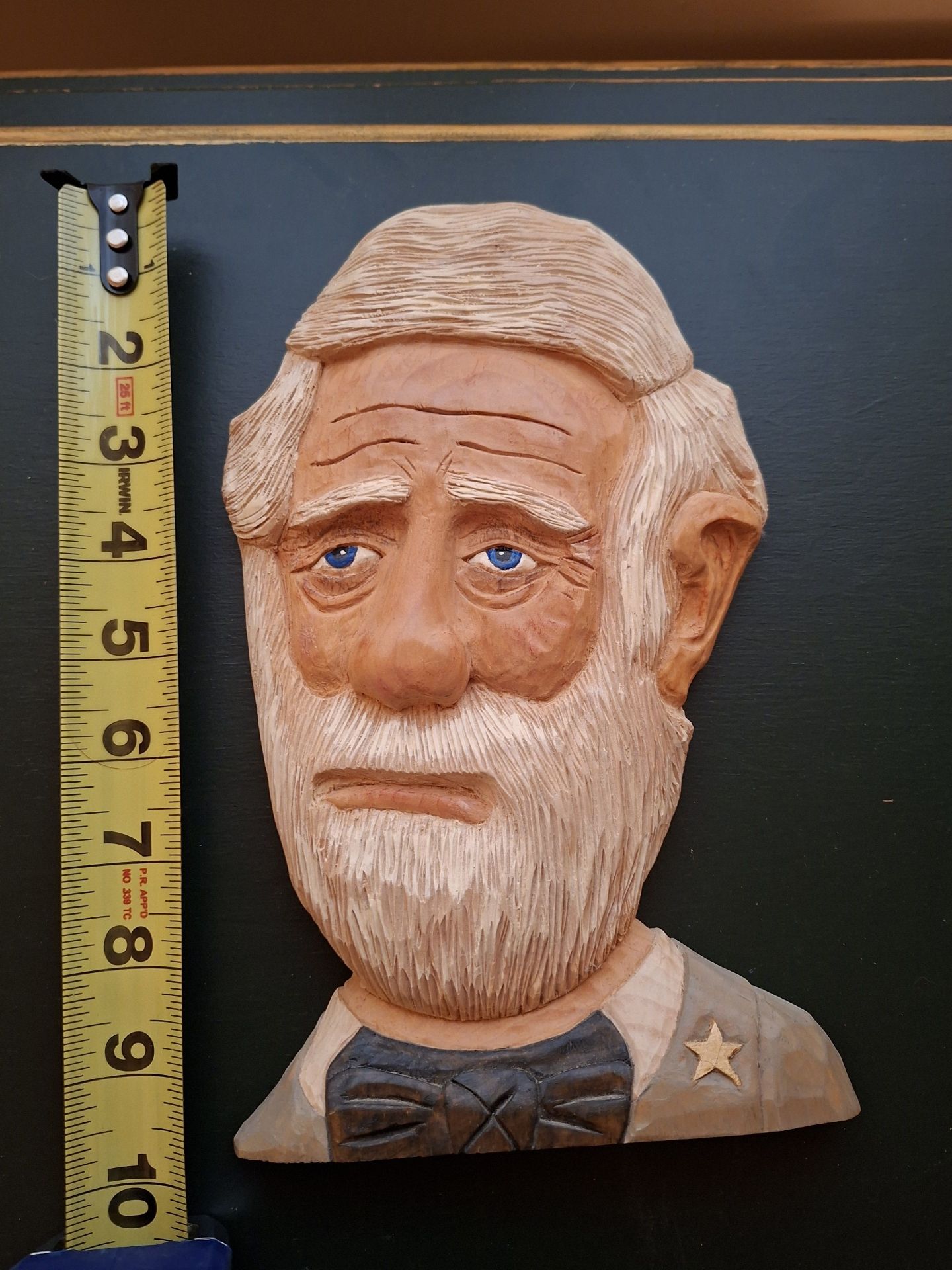 Hand-Carved Robert E Lee Wooden Bust Wall Plaque - image 1 of 7