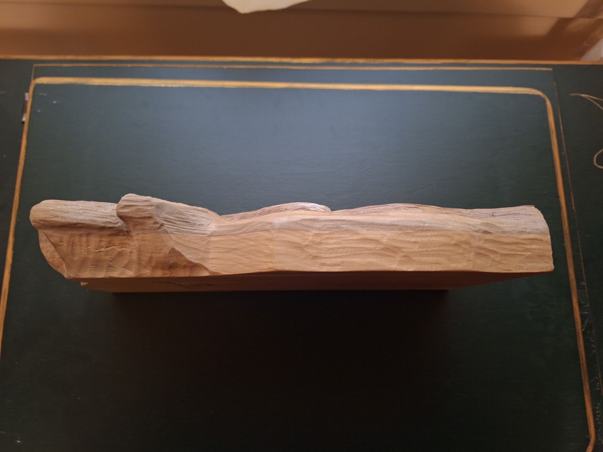 Signed Wooden Native American Relief Carving - image 4 of 6