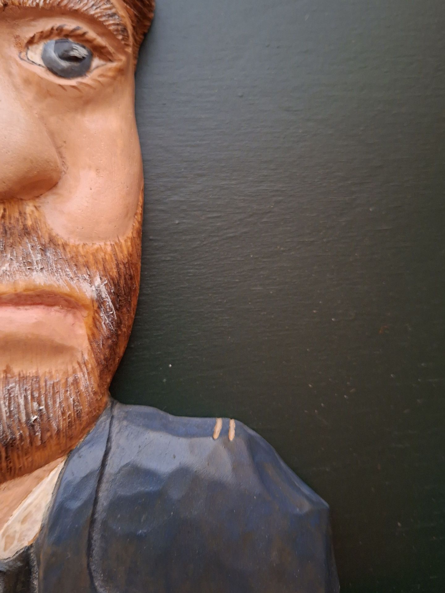 Hand-Carved Wood Ulysses S Grant Portrait Wall Plaque, SIGNED - image 5 of 7