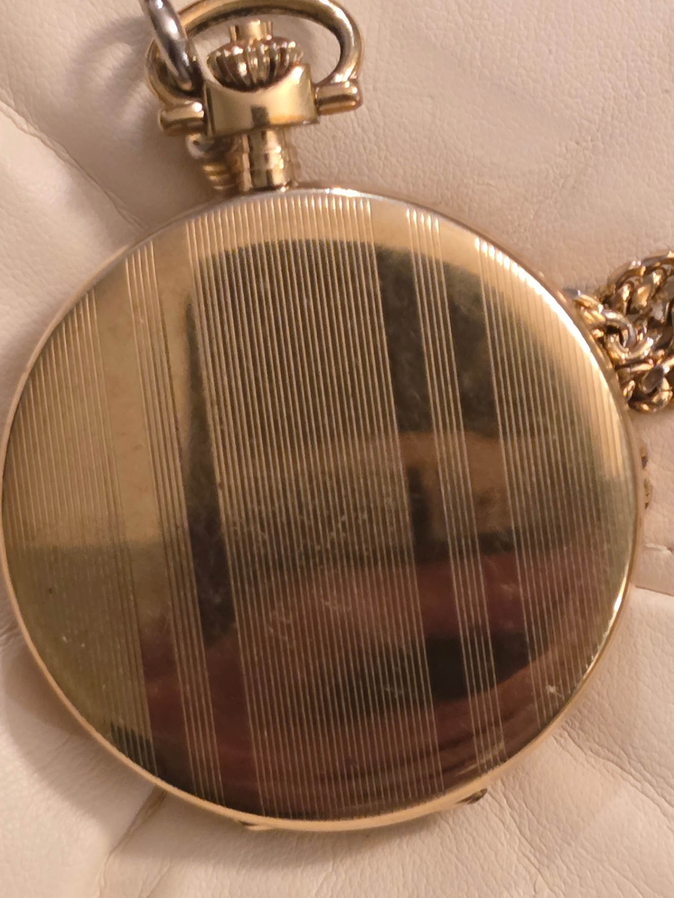 Monogramed Tissot pocket watch with chain in presentation box and manuals - image 5 of 10