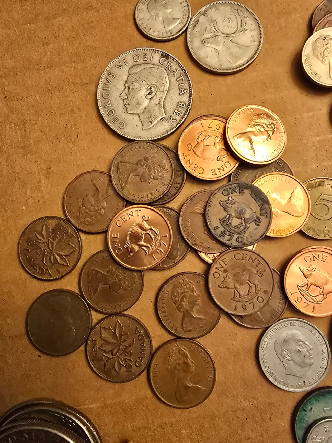 Assorted world coins and Kennedy half-dollars - image 2 of 9