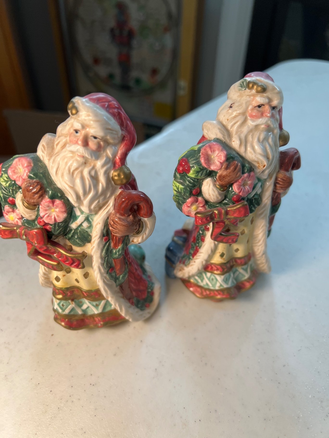 Christmas-themed ceramic tea ware with figurines and tray - image 5 of 10
