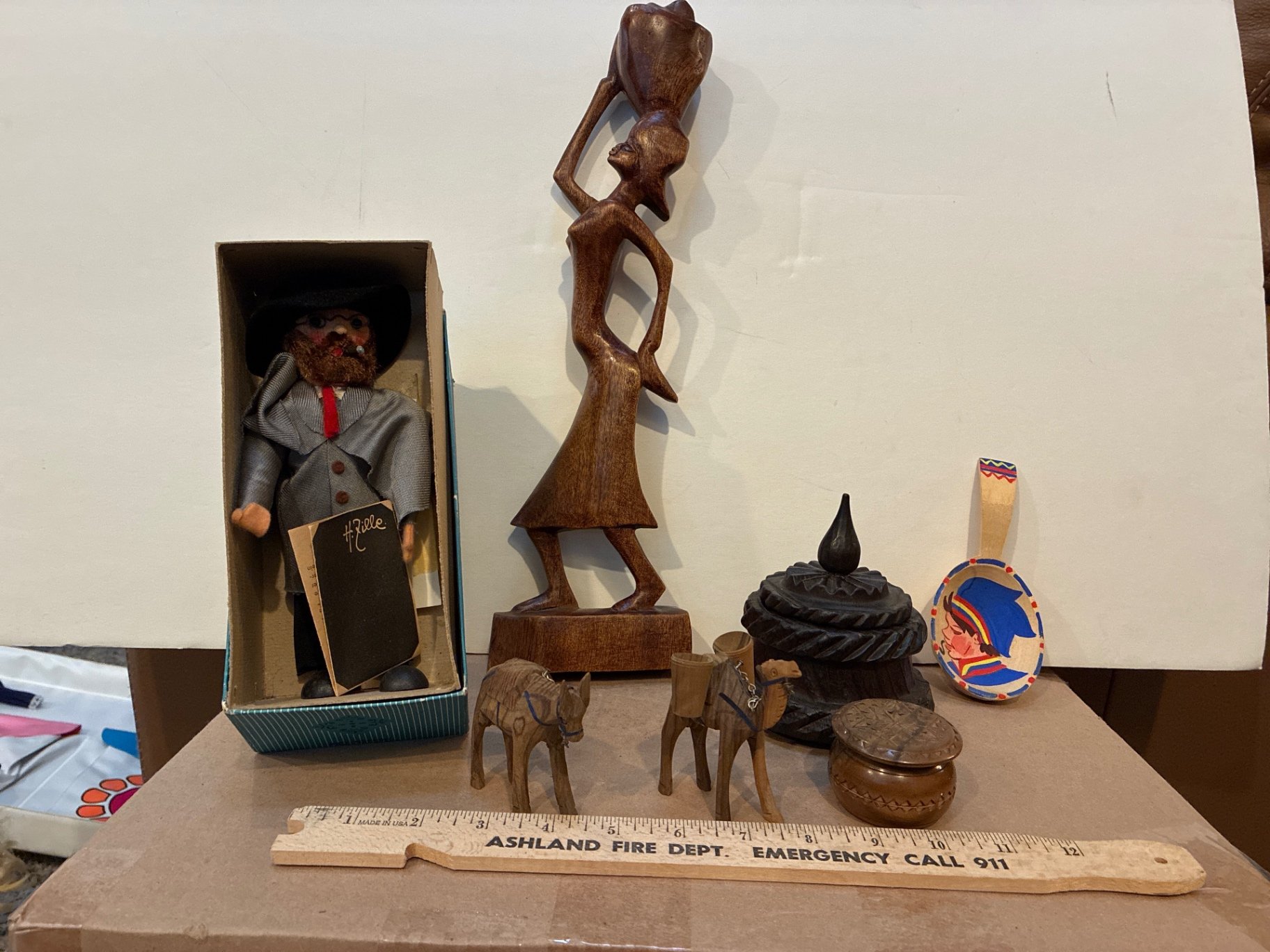 Assorted wooden carvings, miniature figures, and Berlin souvenirs - image 4 of 16