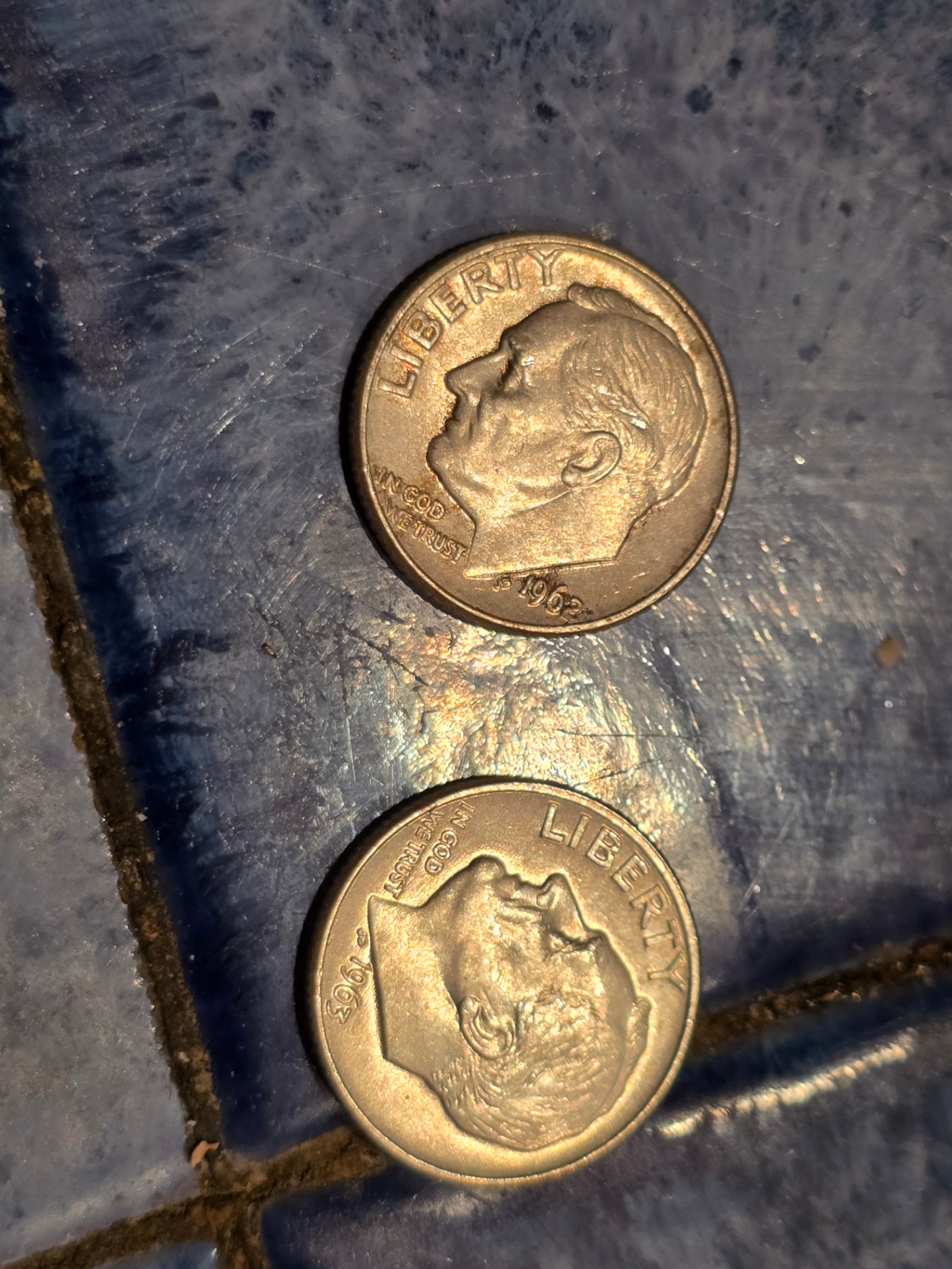 Collection of Wheat Cent US Pennies, Buffalo Nickles and 2 silver dimes - image 6 of 8