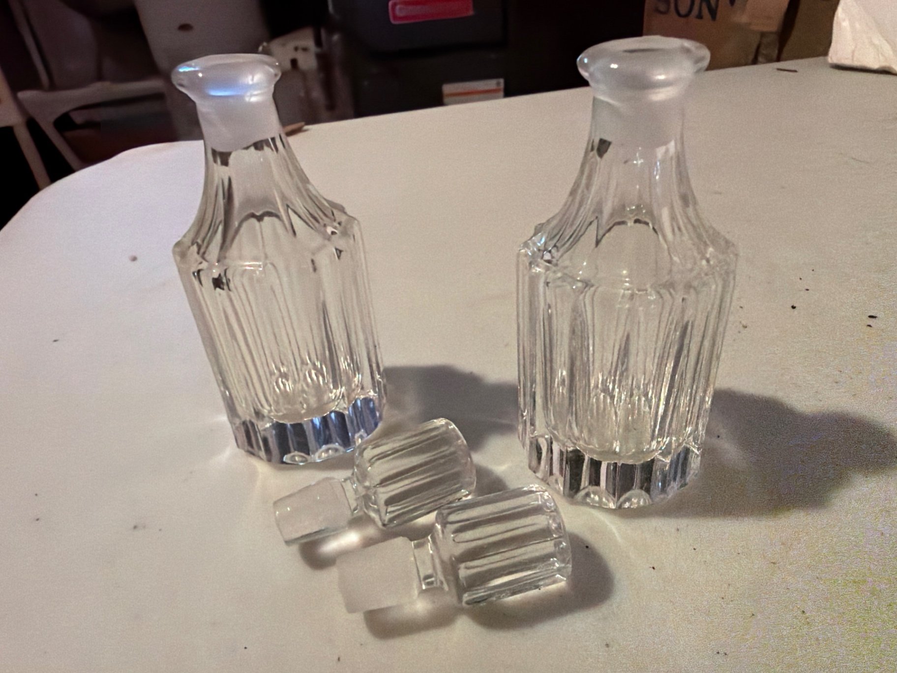 Blue glass pedestal compote and spice cruet set - image 11 of 11