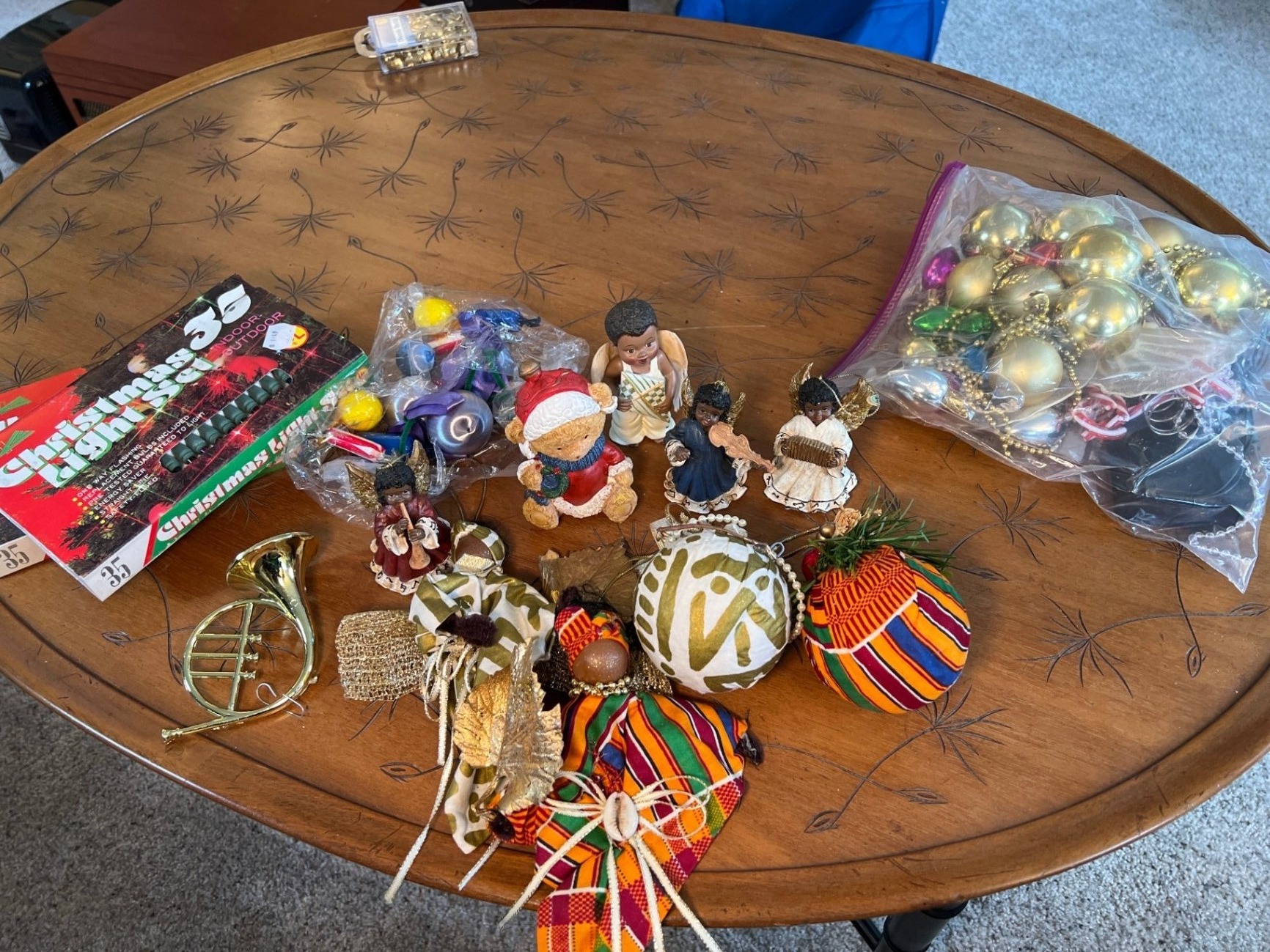 Assorted Vintage African flair Christmas Ornaments and Figurines with Light Set - image 1 of 6