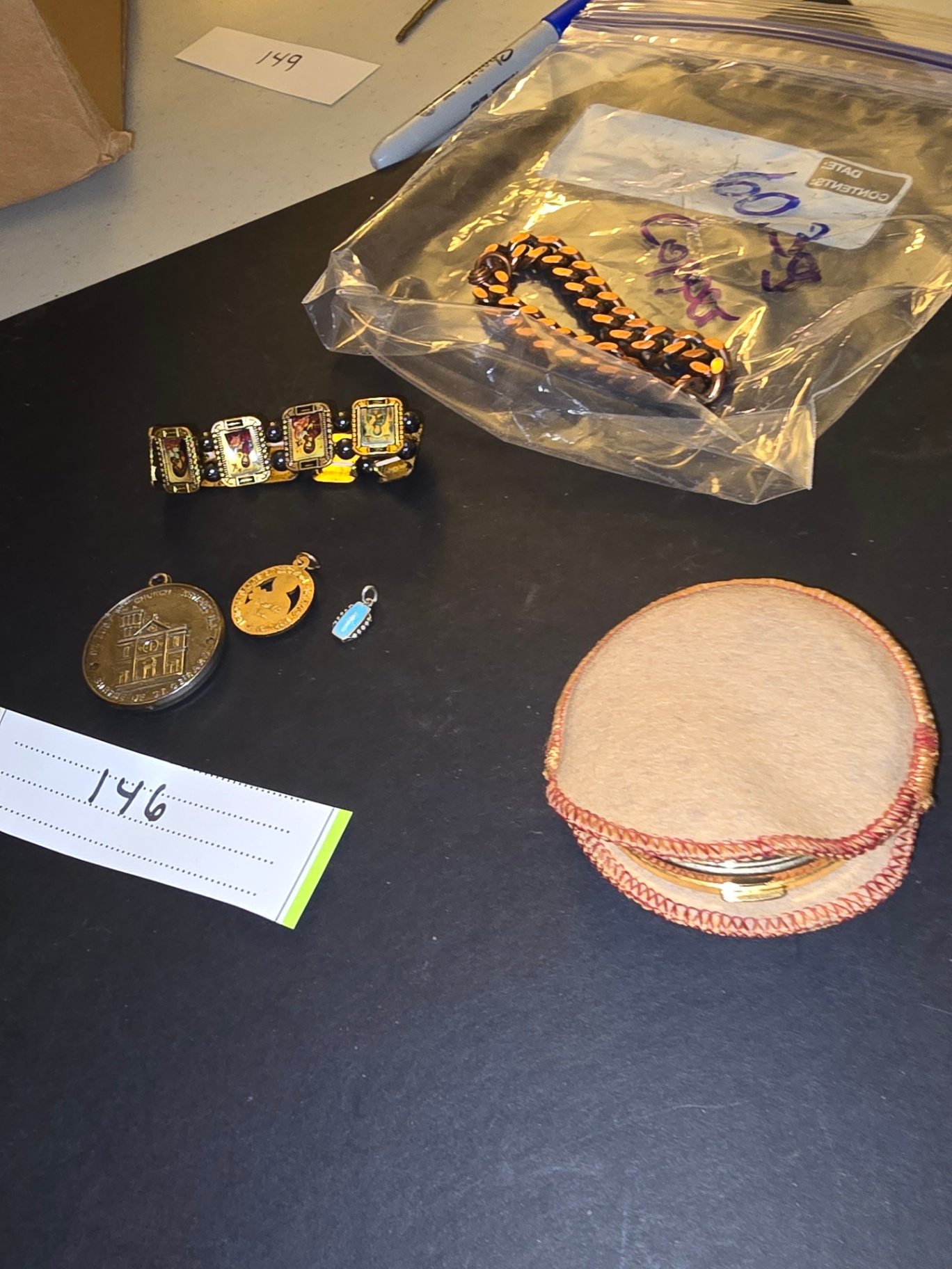 Assorted Jewelry, Medals, and Compact Case. - image 2 of 12