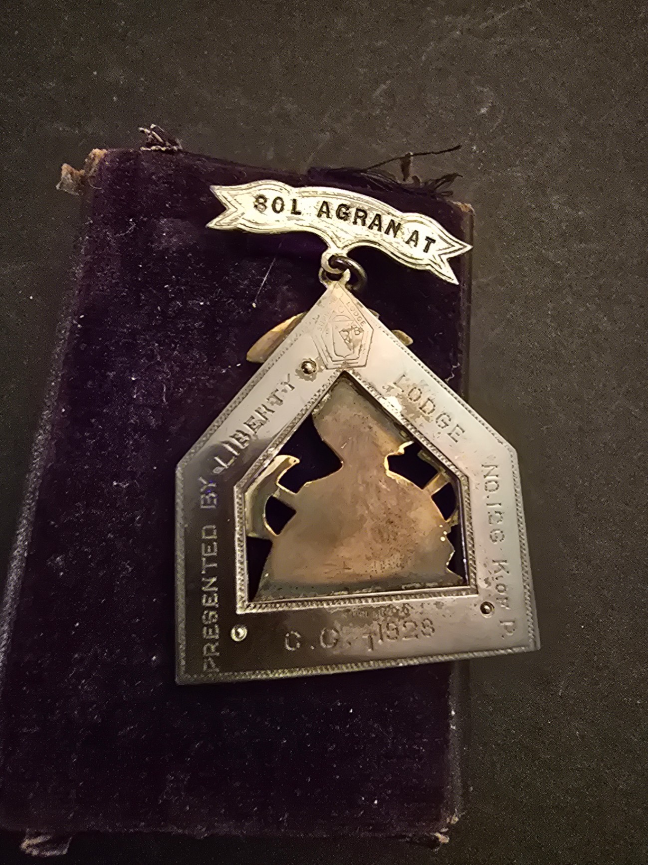 Vintage Sterling Knights of Pythias insignia medal badge with presentation case - image 2 of 8