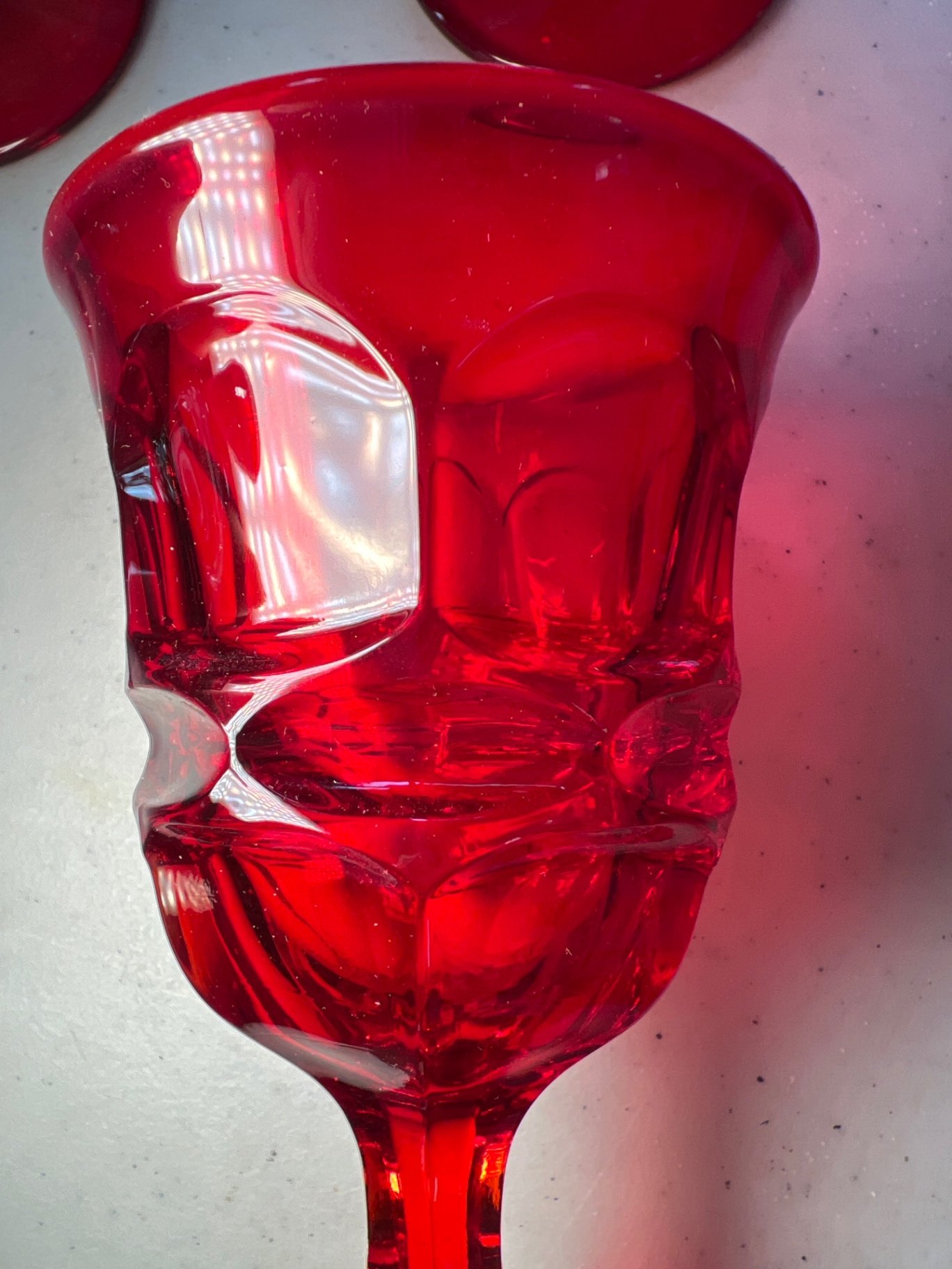 Red Glass Goblets and Plates Set - image 2 of 7