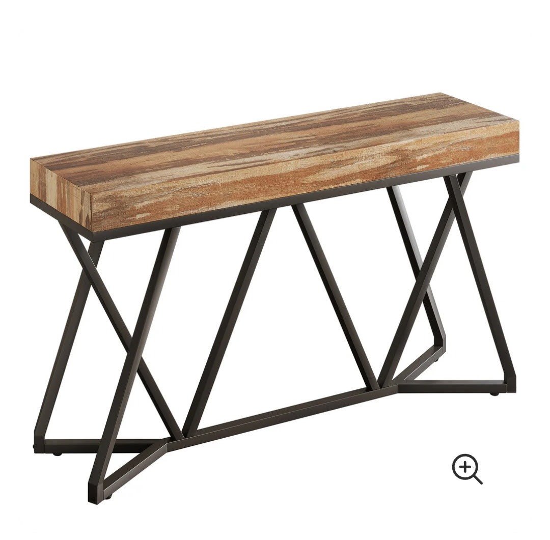 Wood and metal console table - image 2 of 8