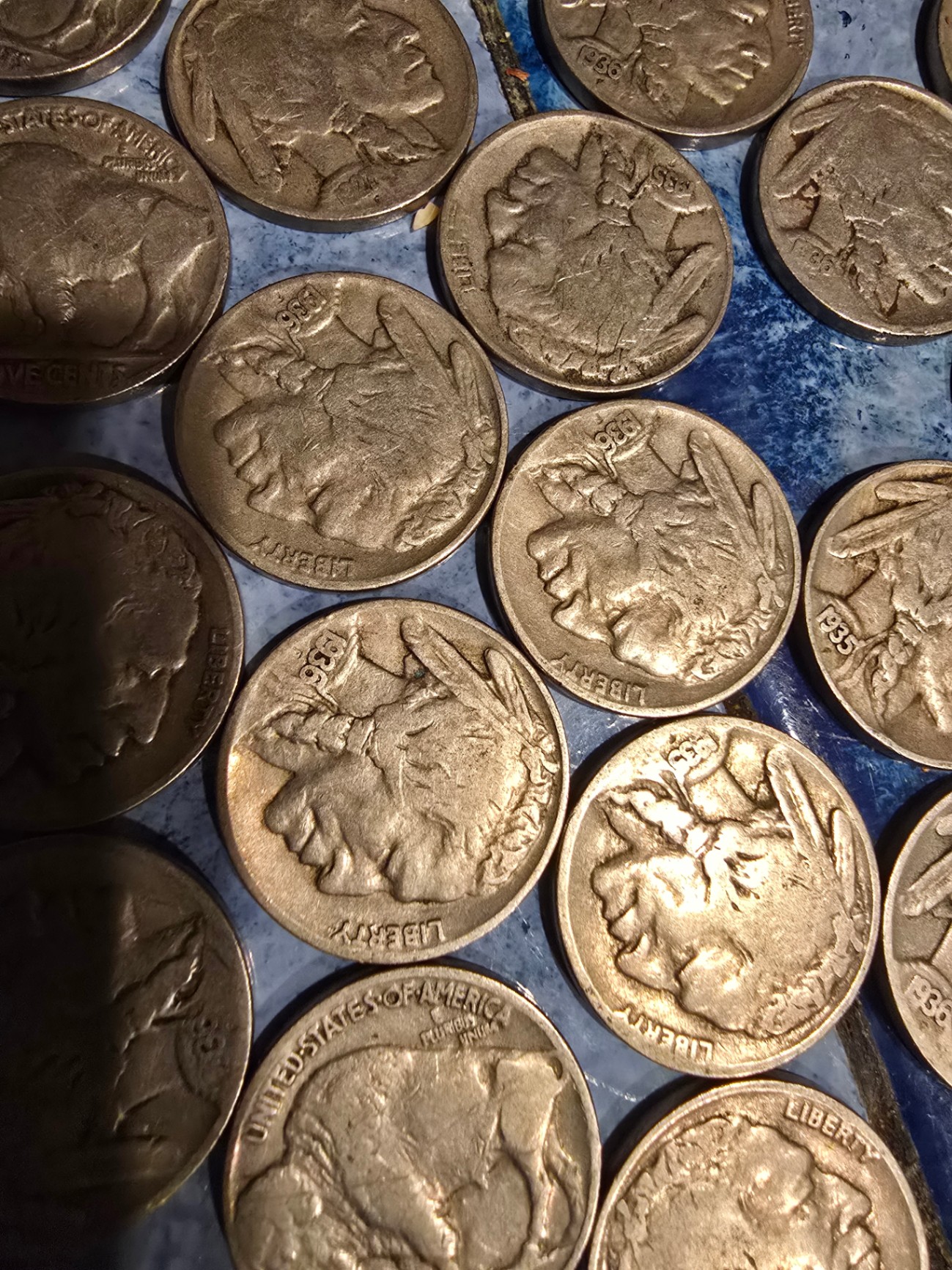 Collection of Wheat Cent US Pennies, Buffalo Nickles and 2 silver dimes - image 3 of 8