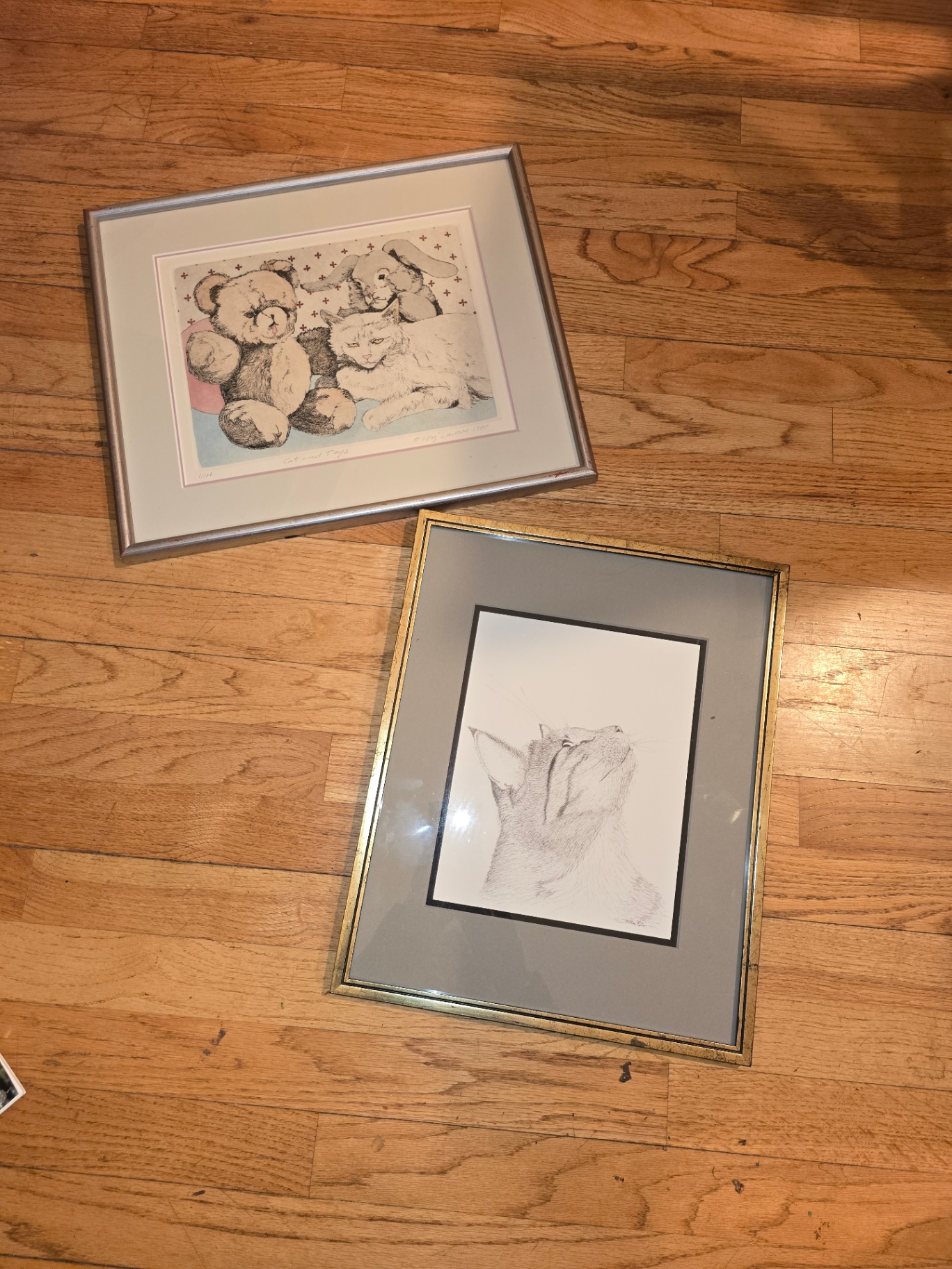 Framed Cat Artwork - one signed and one with COA - image 8 of 14